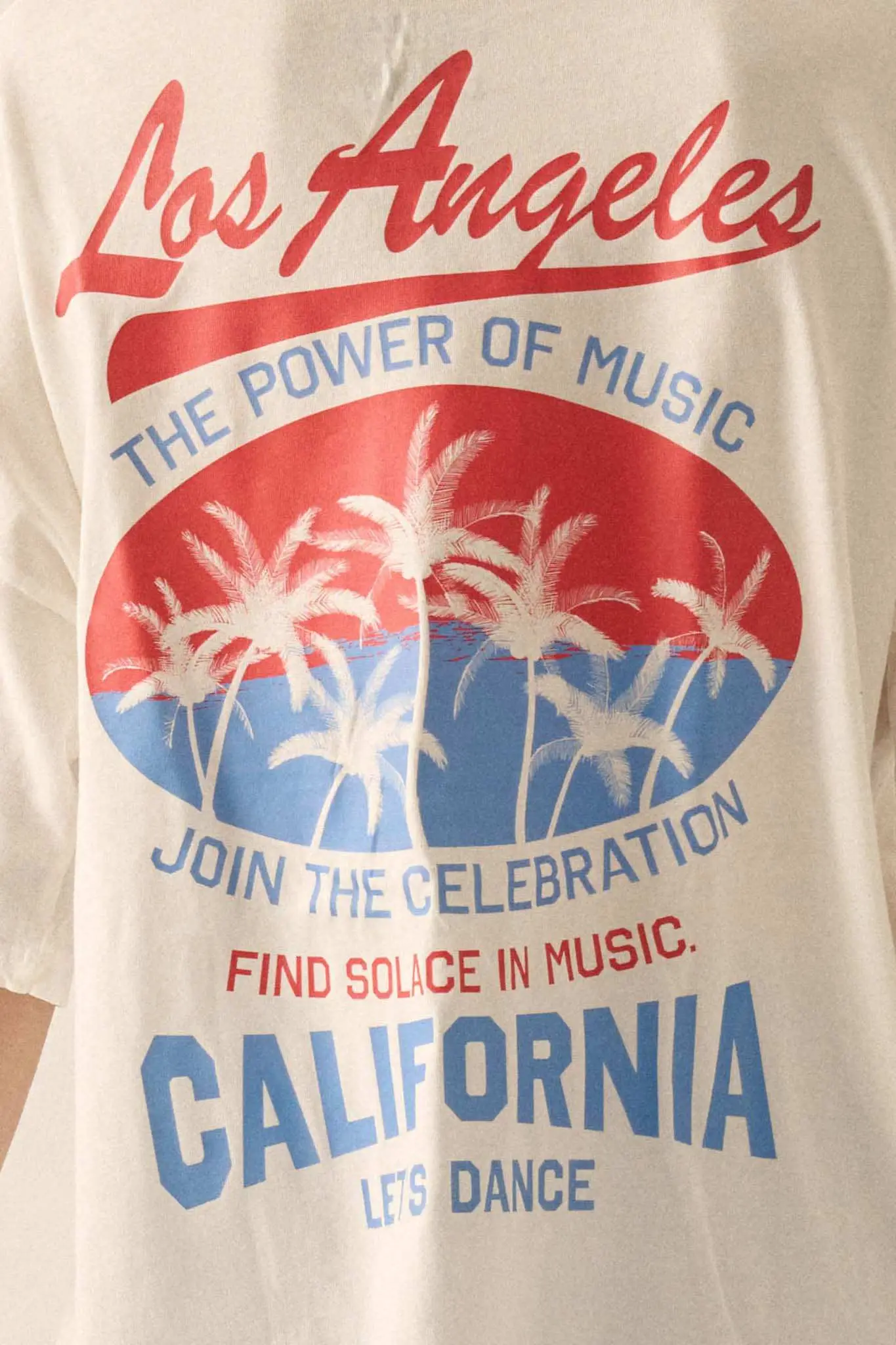 Los Angeles Music Distressed Oversize Graphic Tee - Image 2