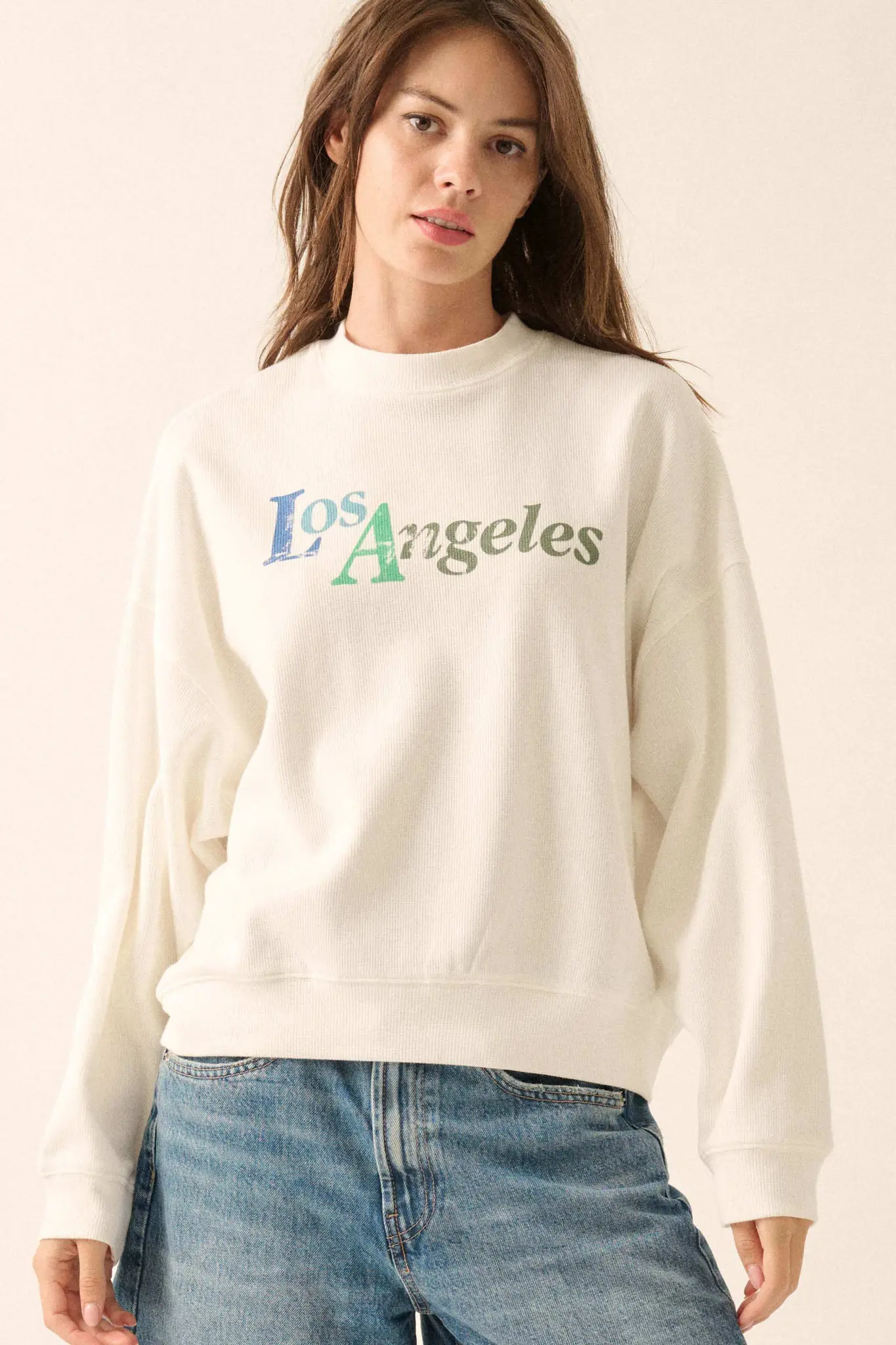 Los Angeles Vintage-Print Thermal Graphic Top - Image 3