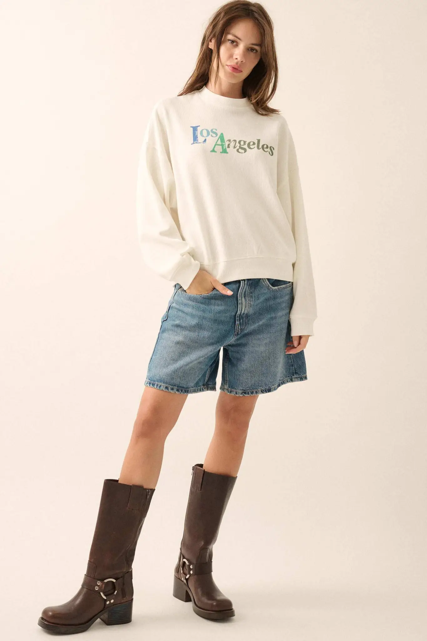Los Angeles Vintage-Print Thermal Graphic Top - Image 4