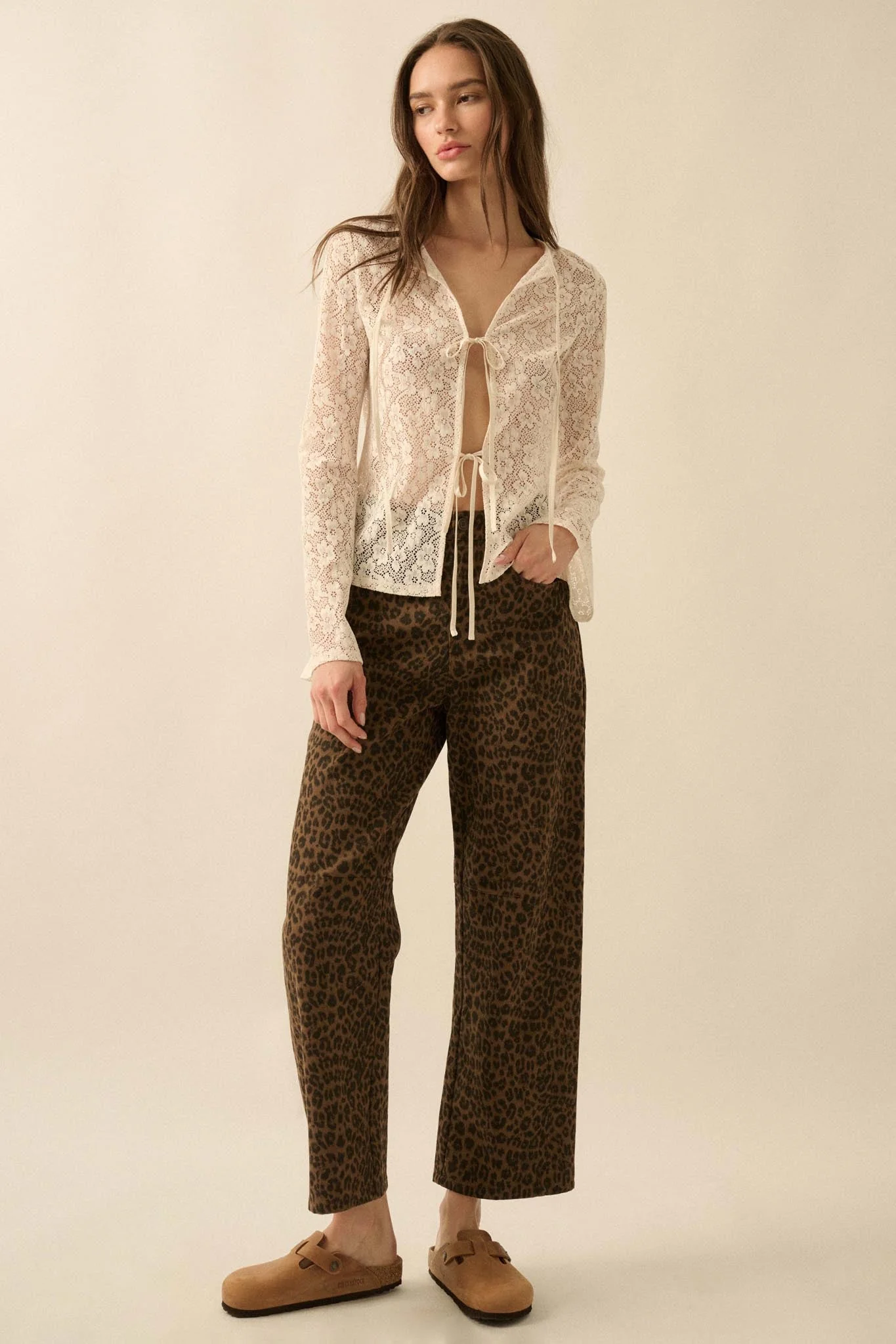 Lost in the Moment Floral Lace Tie-Front Top - Image 6