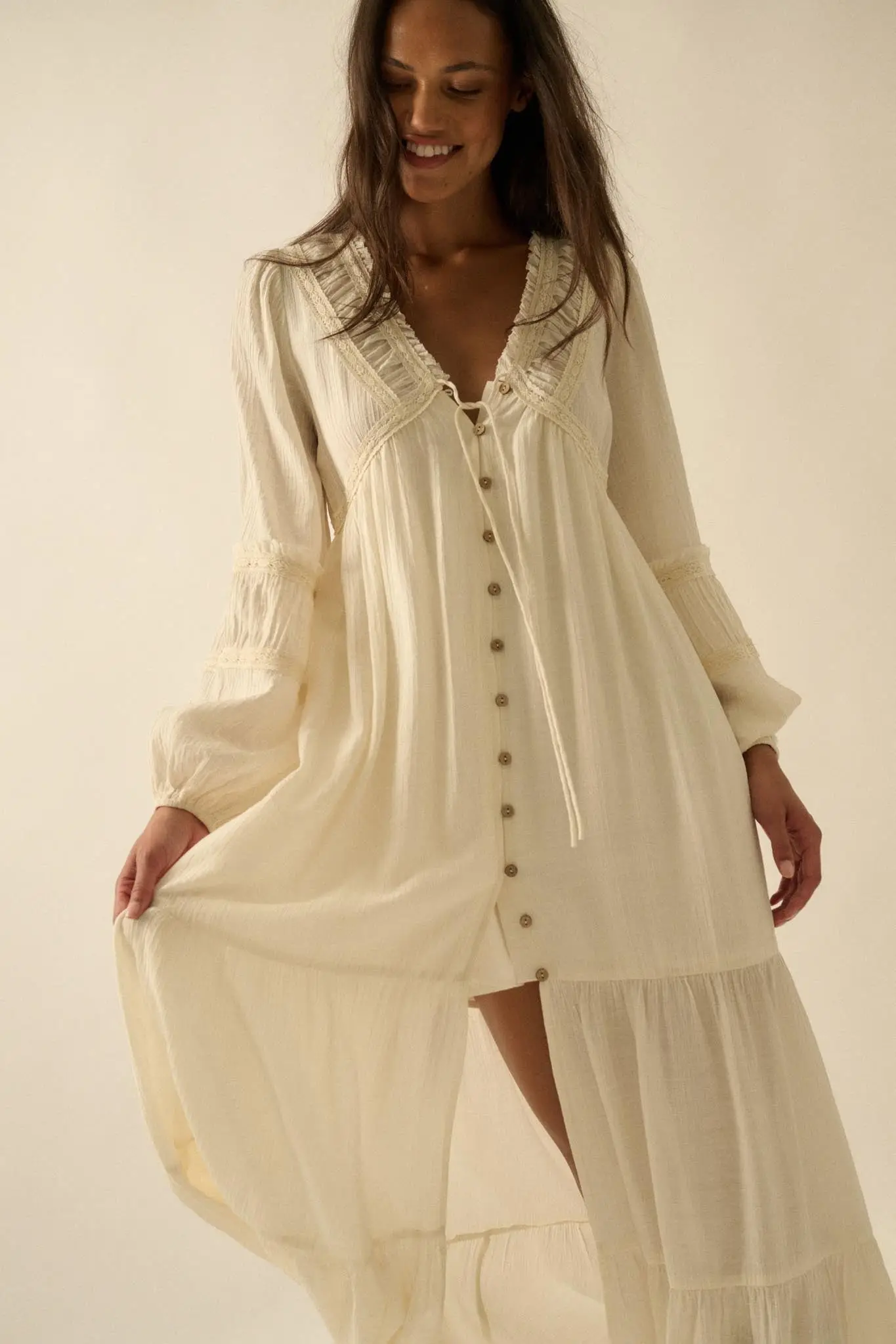 Love Abounds Button-Up Balloon-Sleeve Maxi Dress - Image 10