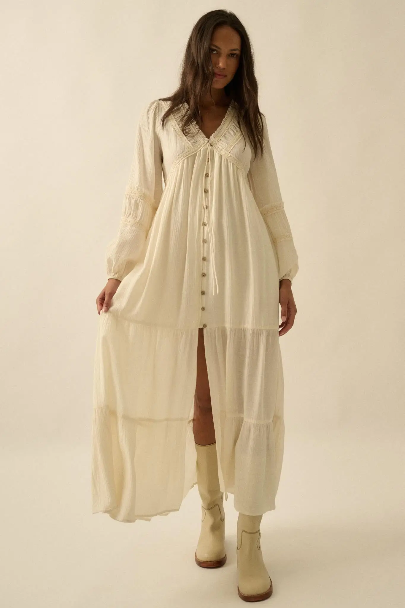 Love Abounds Button-Up Balloon-Sleeve Maxi Dress - Image 7