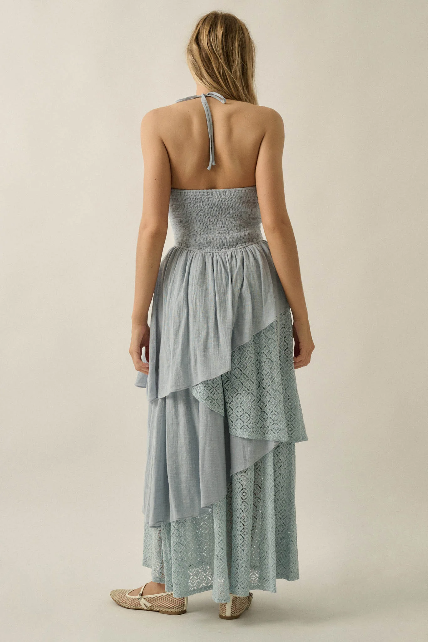 Love Freely Tiered Cotton Gauze and Lace Maxi Dress - Image 2