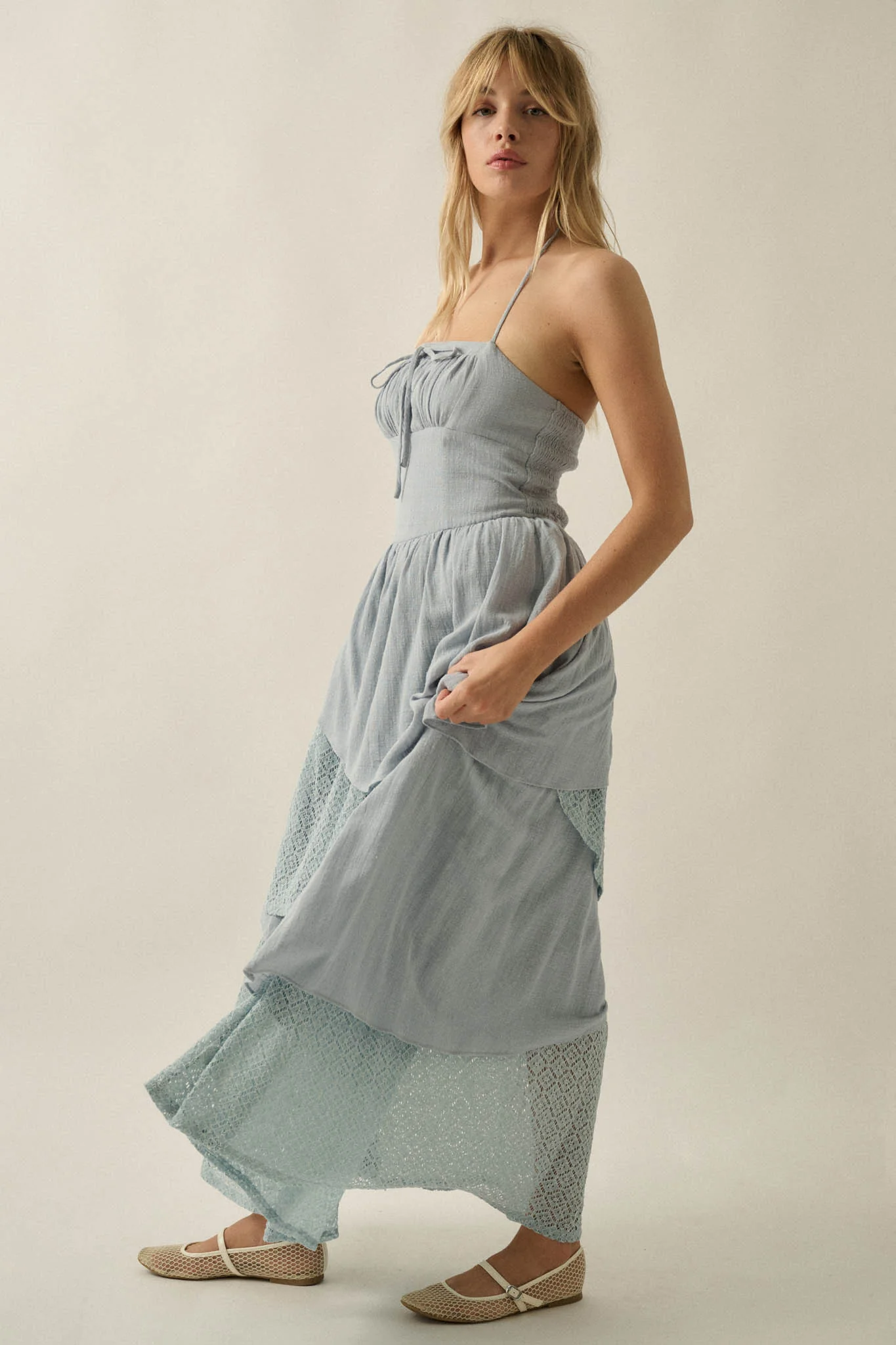Love Freely Tiered Cotton Gauze and Lace Maxi Dress - Image 6