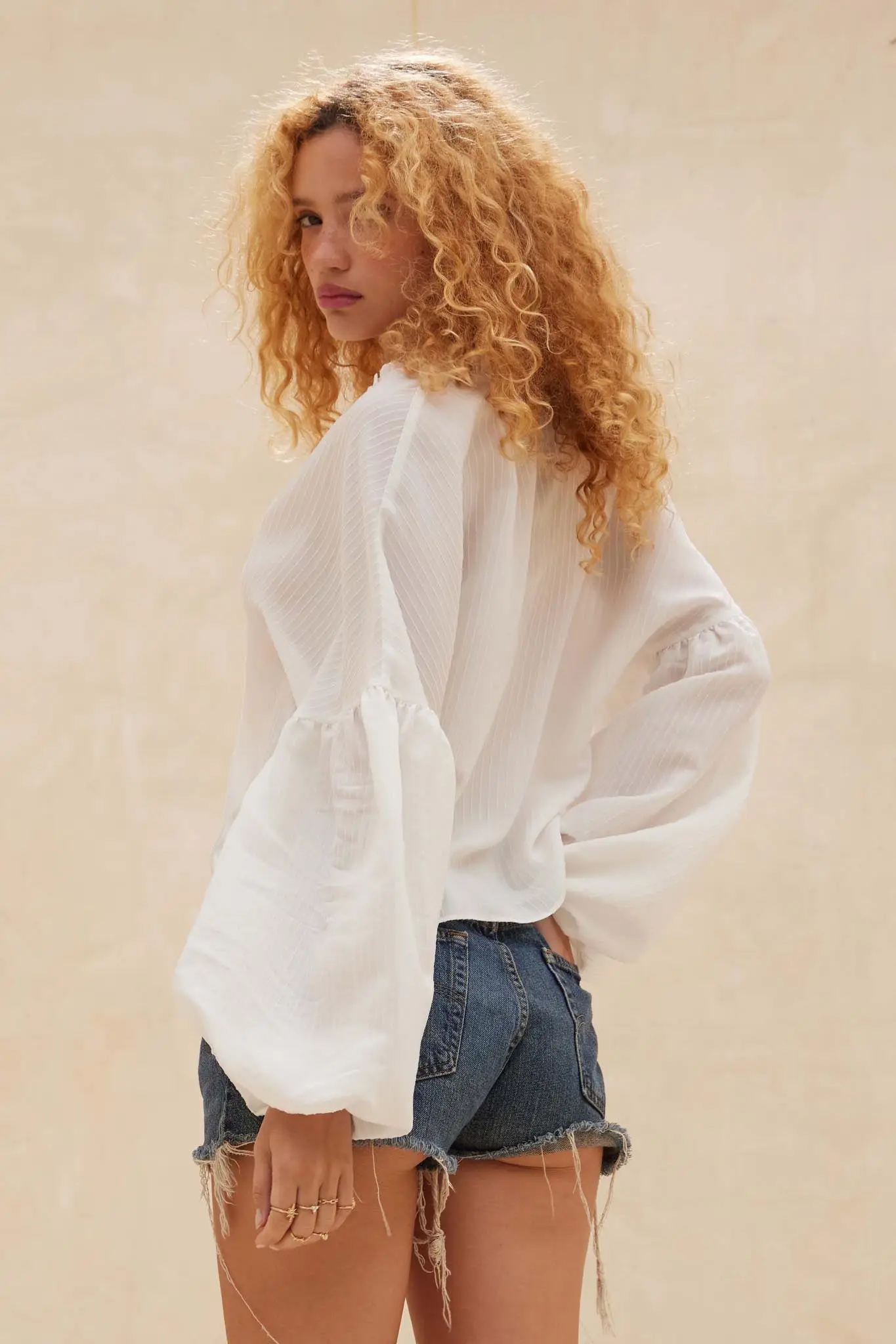 Love Me True Tie-Front Balloon-Sleeve Peasant Top - Image 12