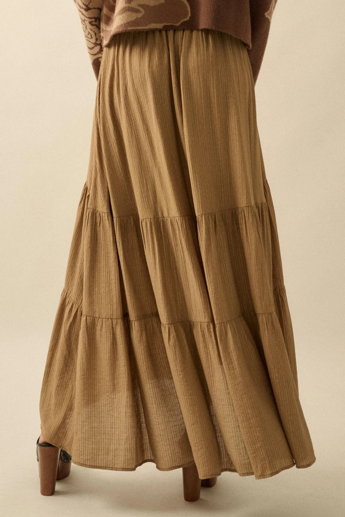 Love You So Button-Front Tiered Ruffle Maxi Skirt - Image 5