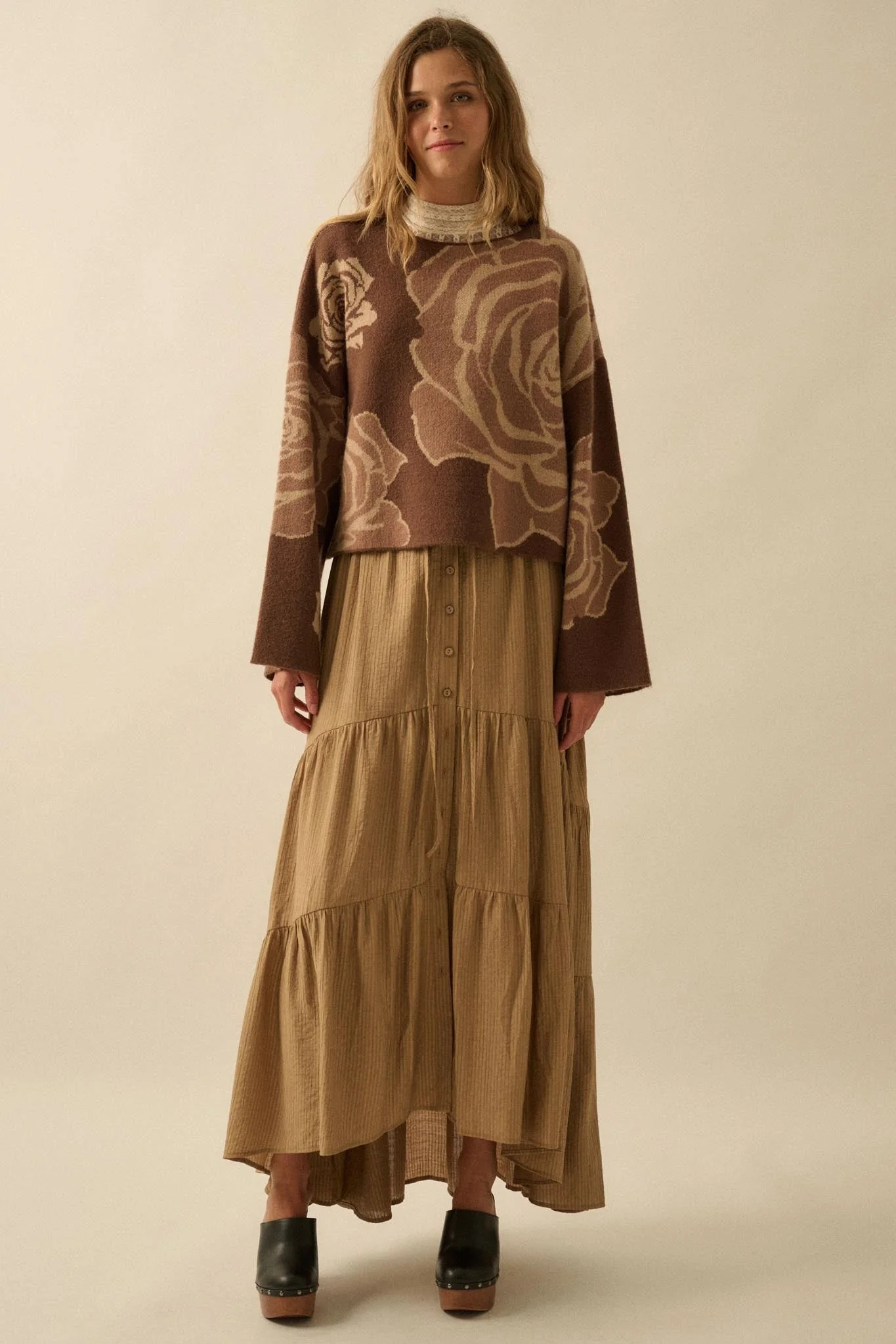Love You So Button-Front Tiered Ruffle Maxi Skirt - Image 7