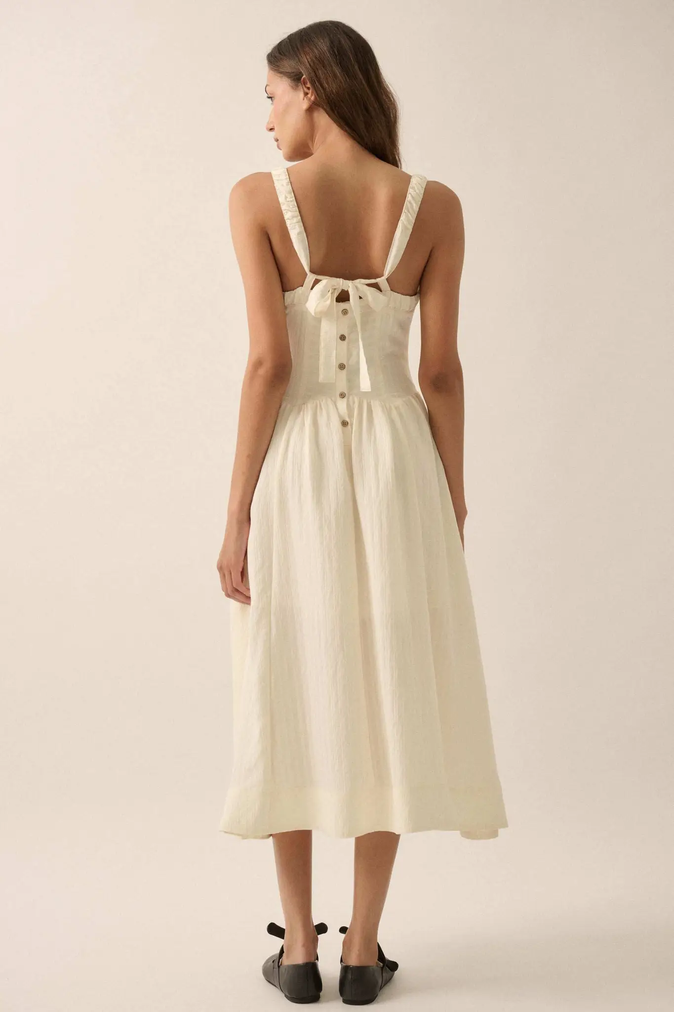 Lovely Life Tonal-Stripe Fit-and-Flare Midi Dress - Image 2