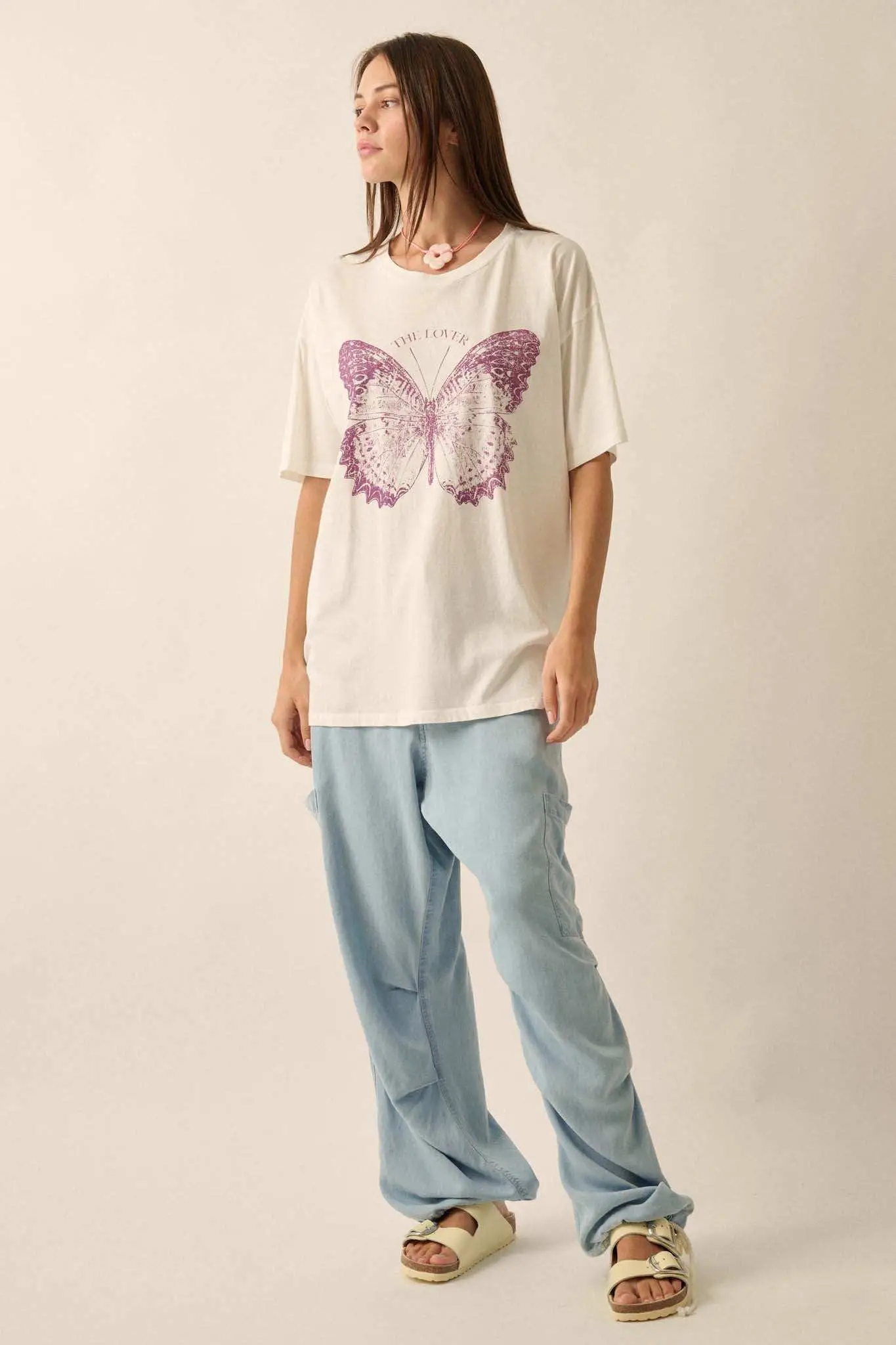 Lover Butterfly Oversize Graphic Tee - Image 3