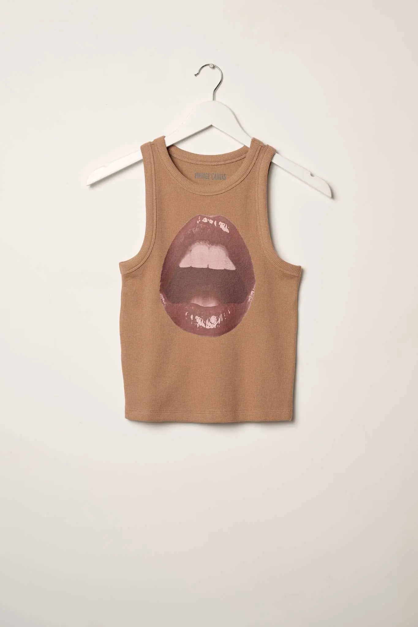 Lush Lips Crew-Neck Thermal Graphic Tank Top - Image 7