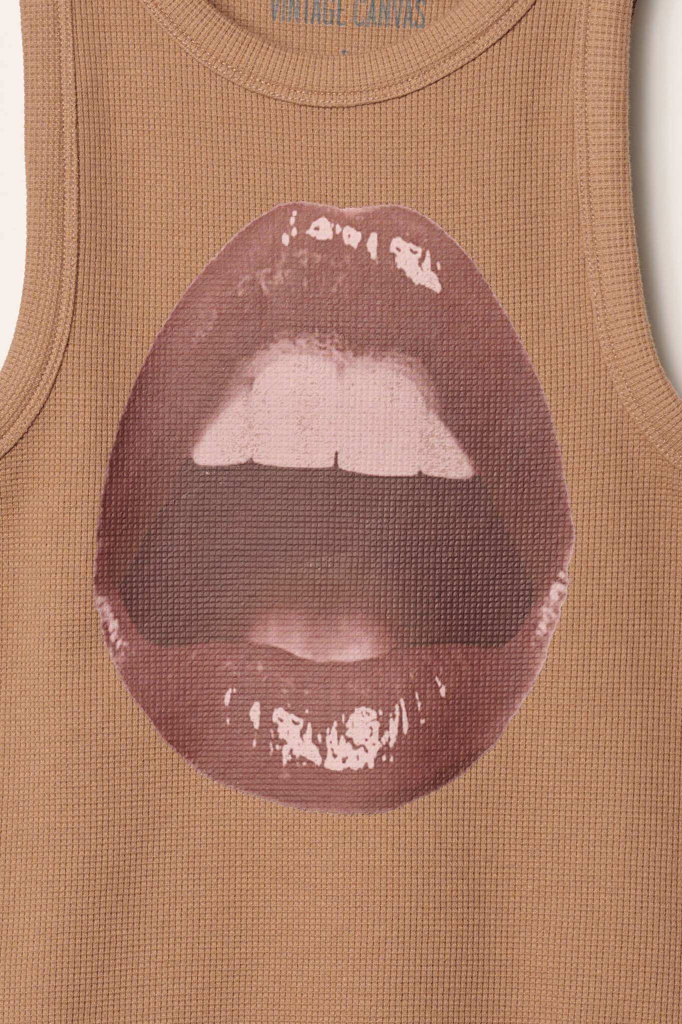 Lush Lips Crew-Neck Thermal Graphic Tank Top - Image 8