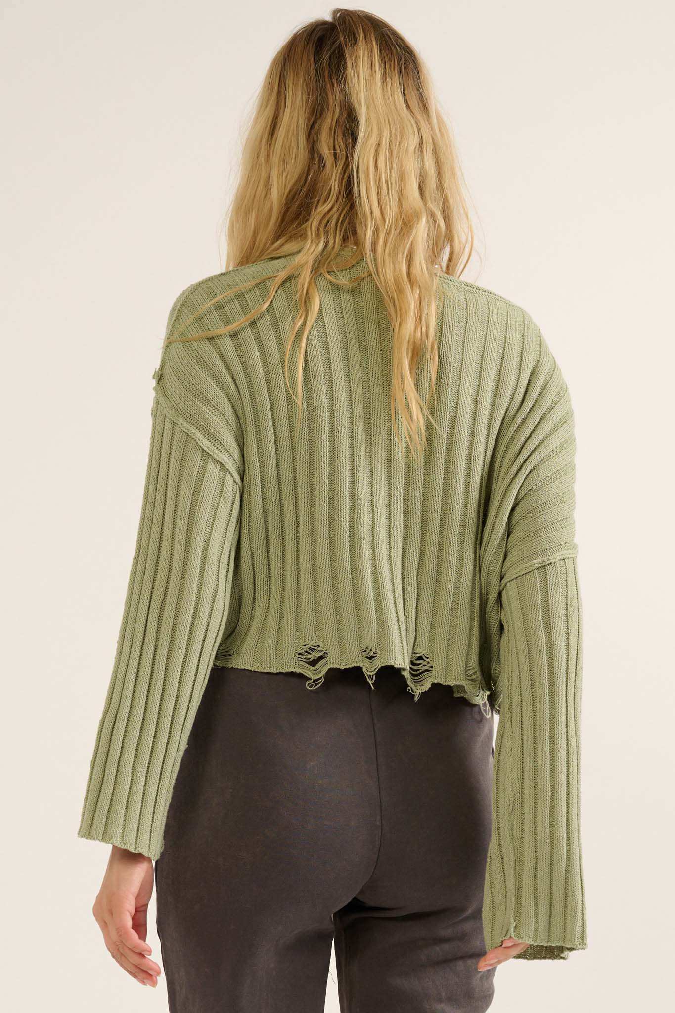 Mad Love Distressed Ribbed Knit Sweater - Image 41