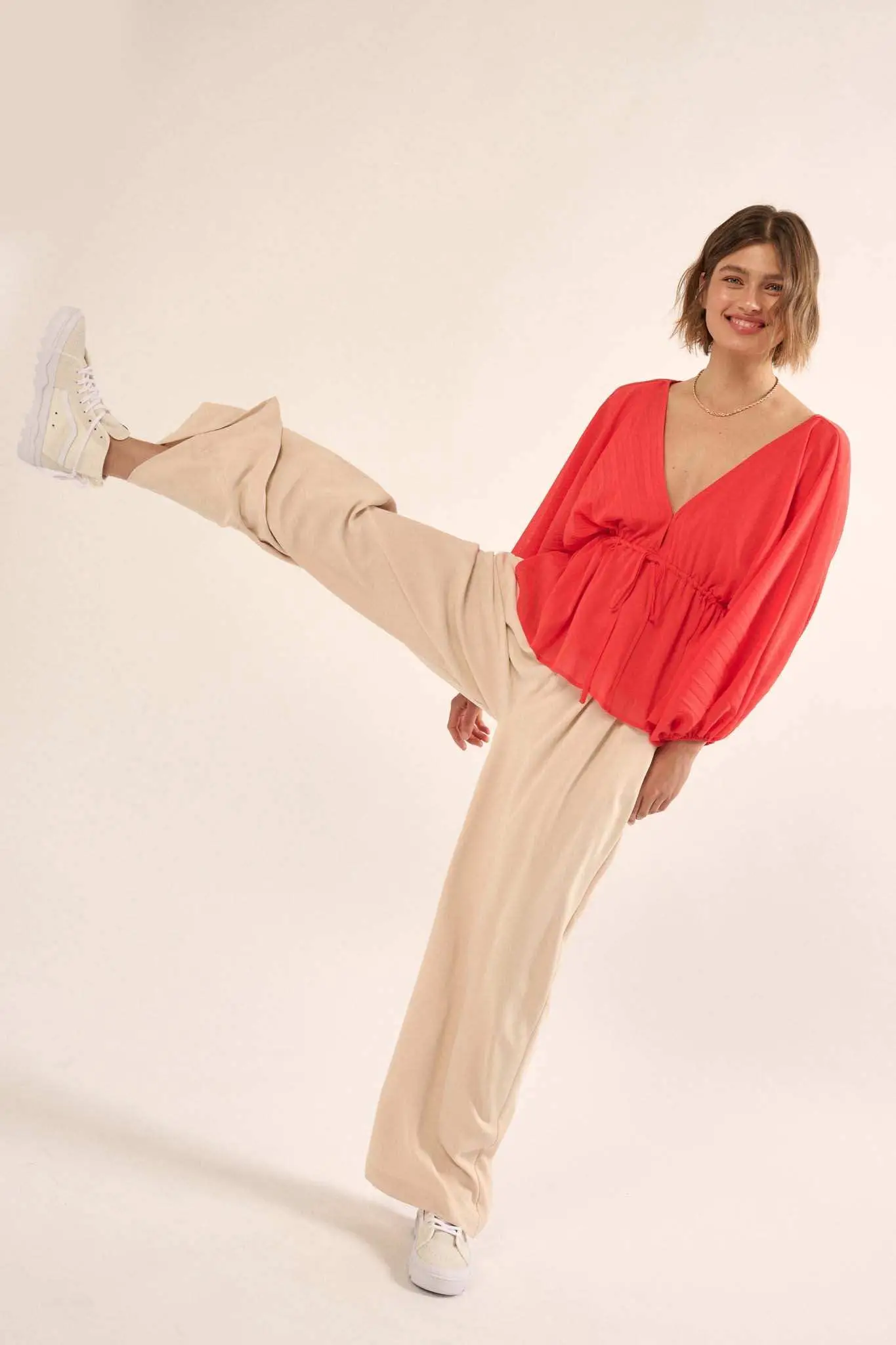 Made for Love Accordion Pleated Kimono Blouse - Image 5