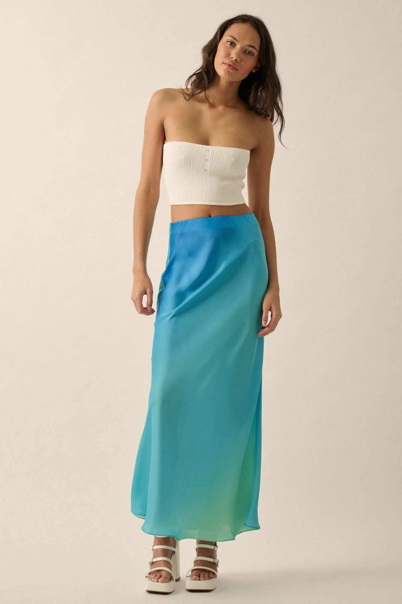 Made in the Shades Ombre Satin Maxi Skirt - Image 16