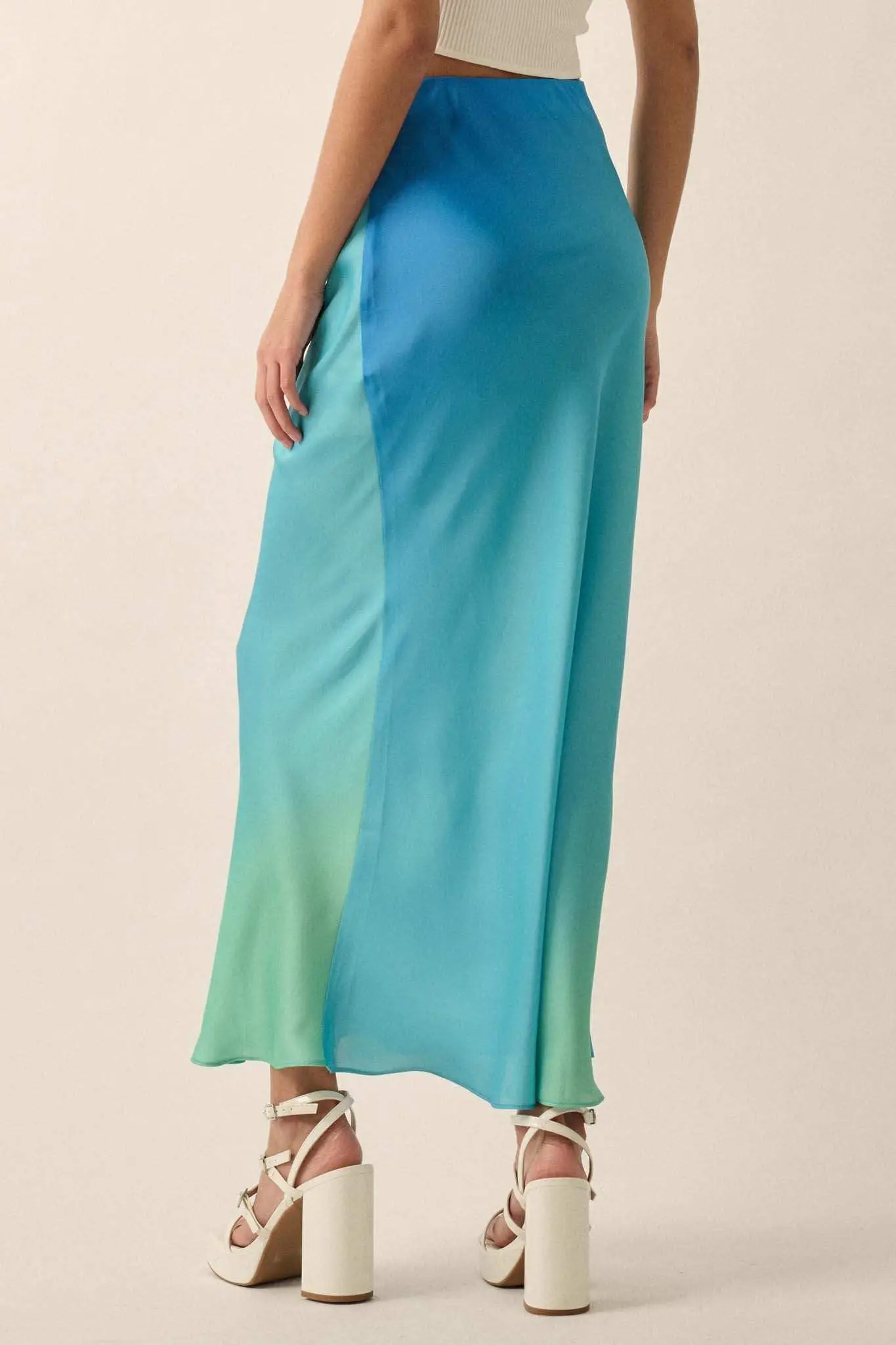 Made in the Shades Ombre Satin Maxi Skirt - Image 21