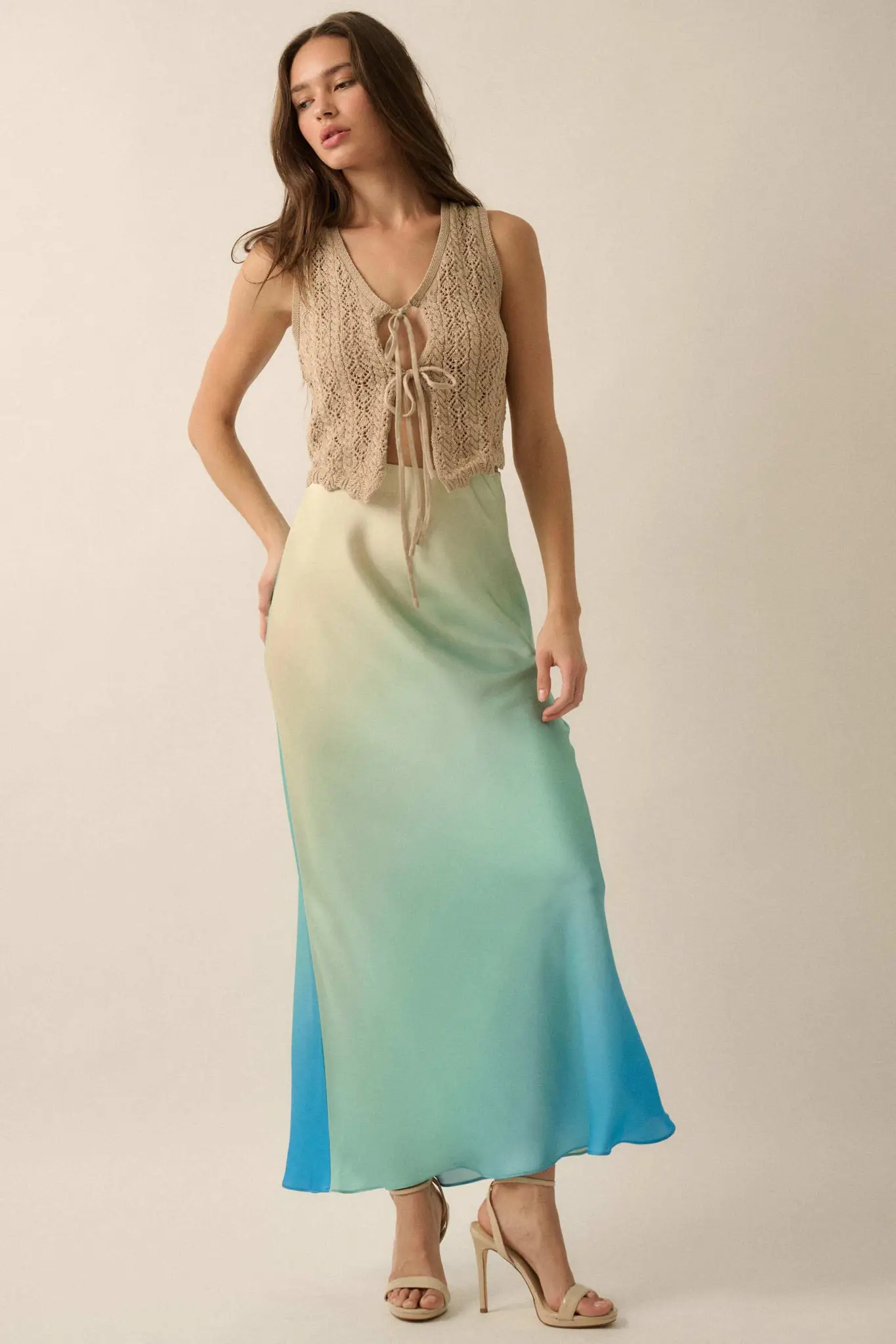 Made in the Shades Ombre Satin Maxi Skirt - Image 4
