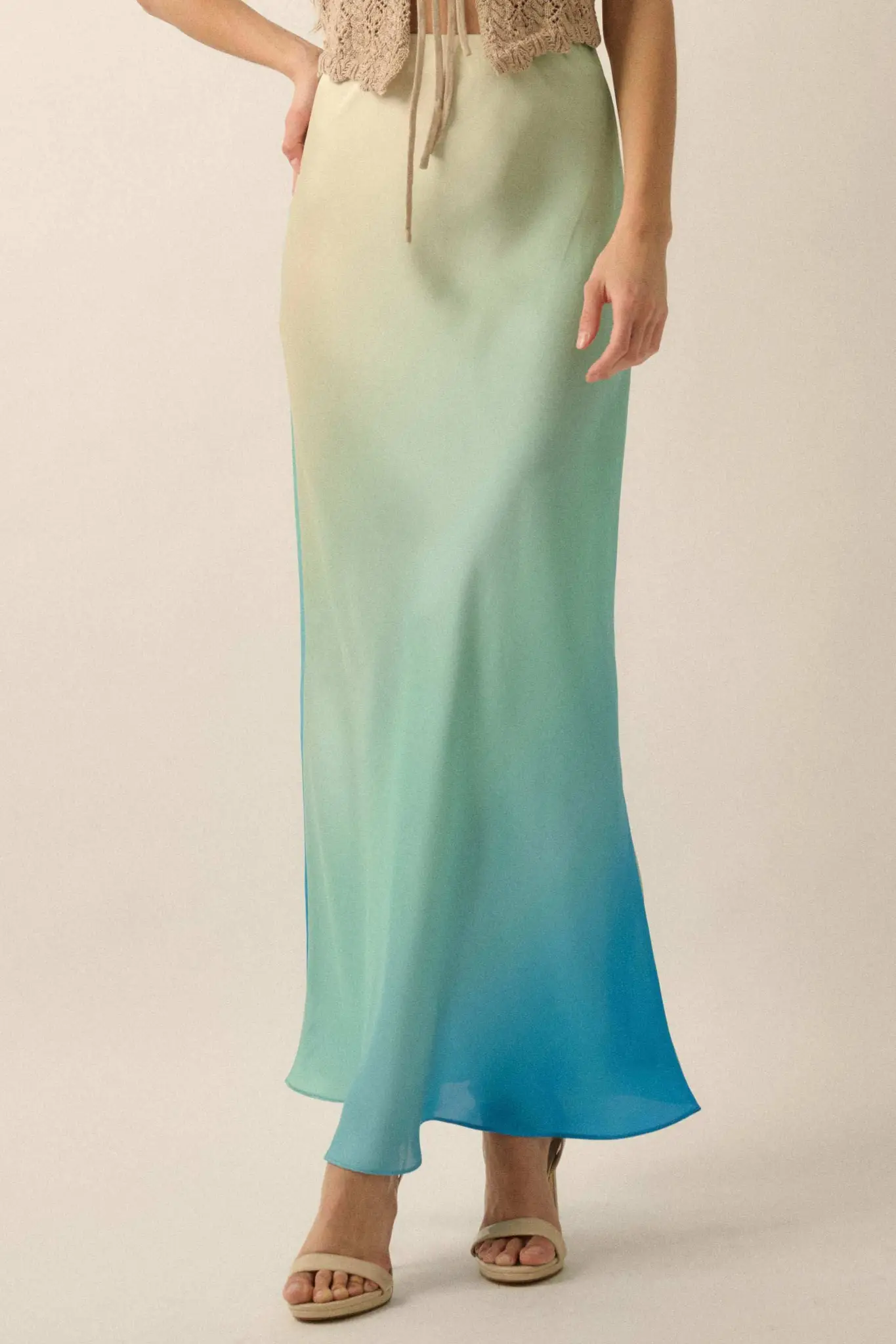 Made in the Shades Ombre Satin Maxi Skirt - Image 6
