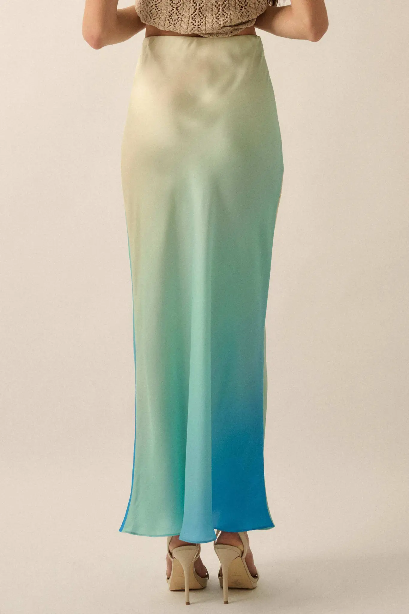 Made in the Shades Ombre Satin Maxi Skirt - Image 9