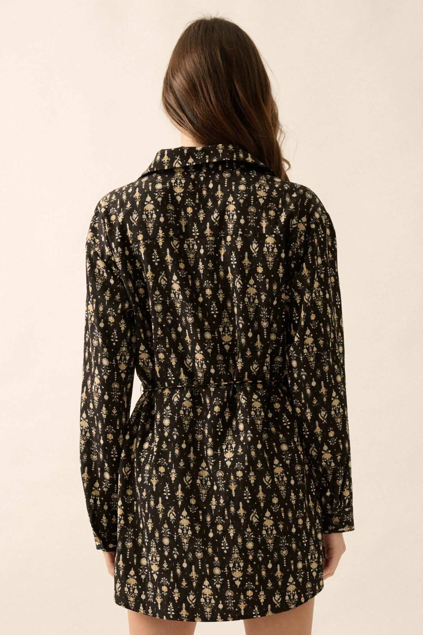 Magic Hour Ornate Floral Button-Up Shirt Romper - Image 2