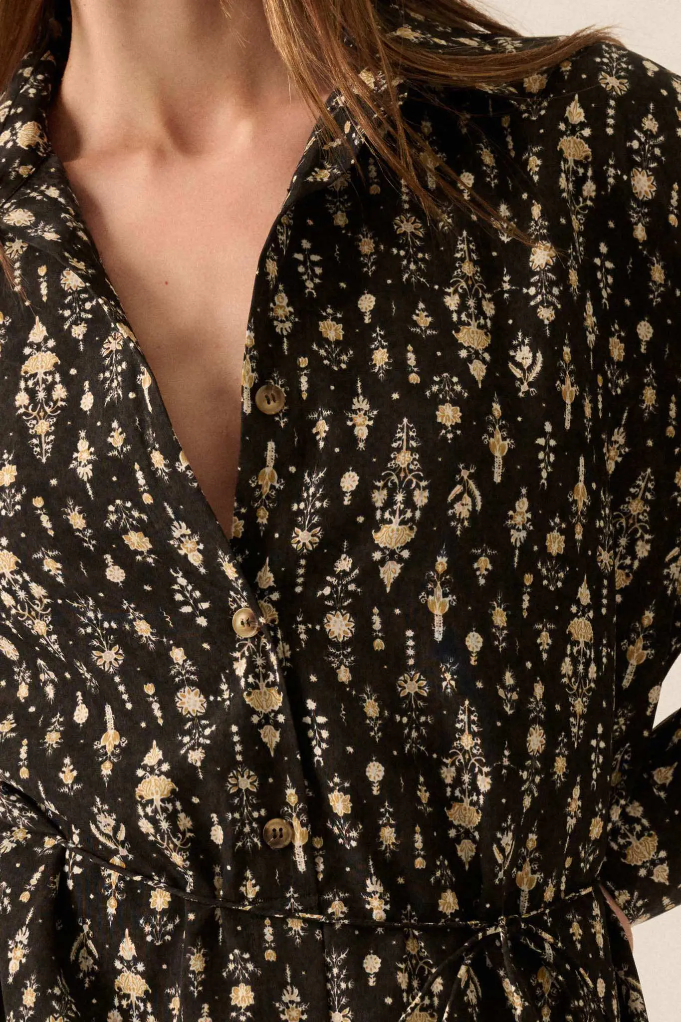 Magic Hour Ornate Floral Button-Up Shirt Romper - Image 4