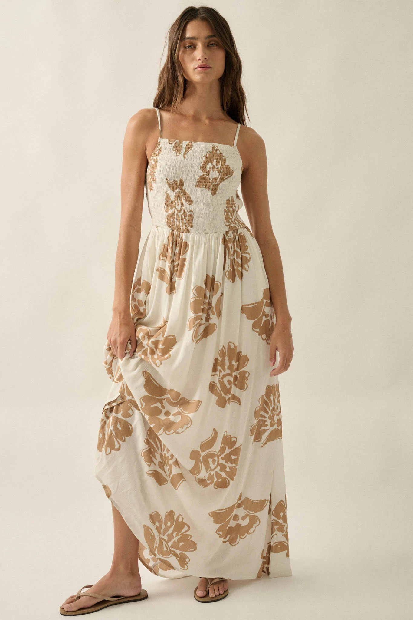 Magnolia Days Floral Smocked Open-Back Maxi Dress - Image 3
