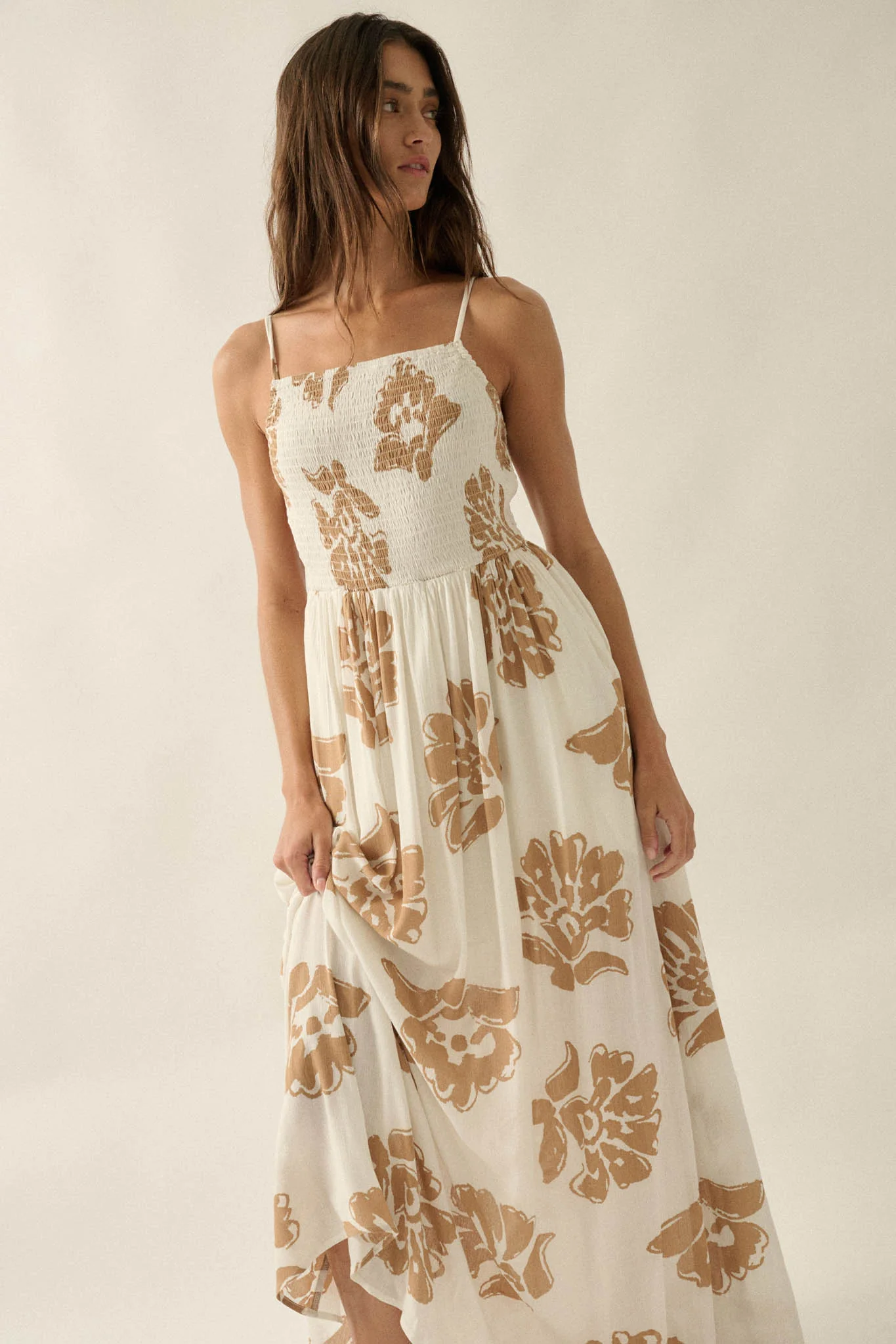Magnolia Days Floral Smocked Open-Back Maxi Dress - Image 5