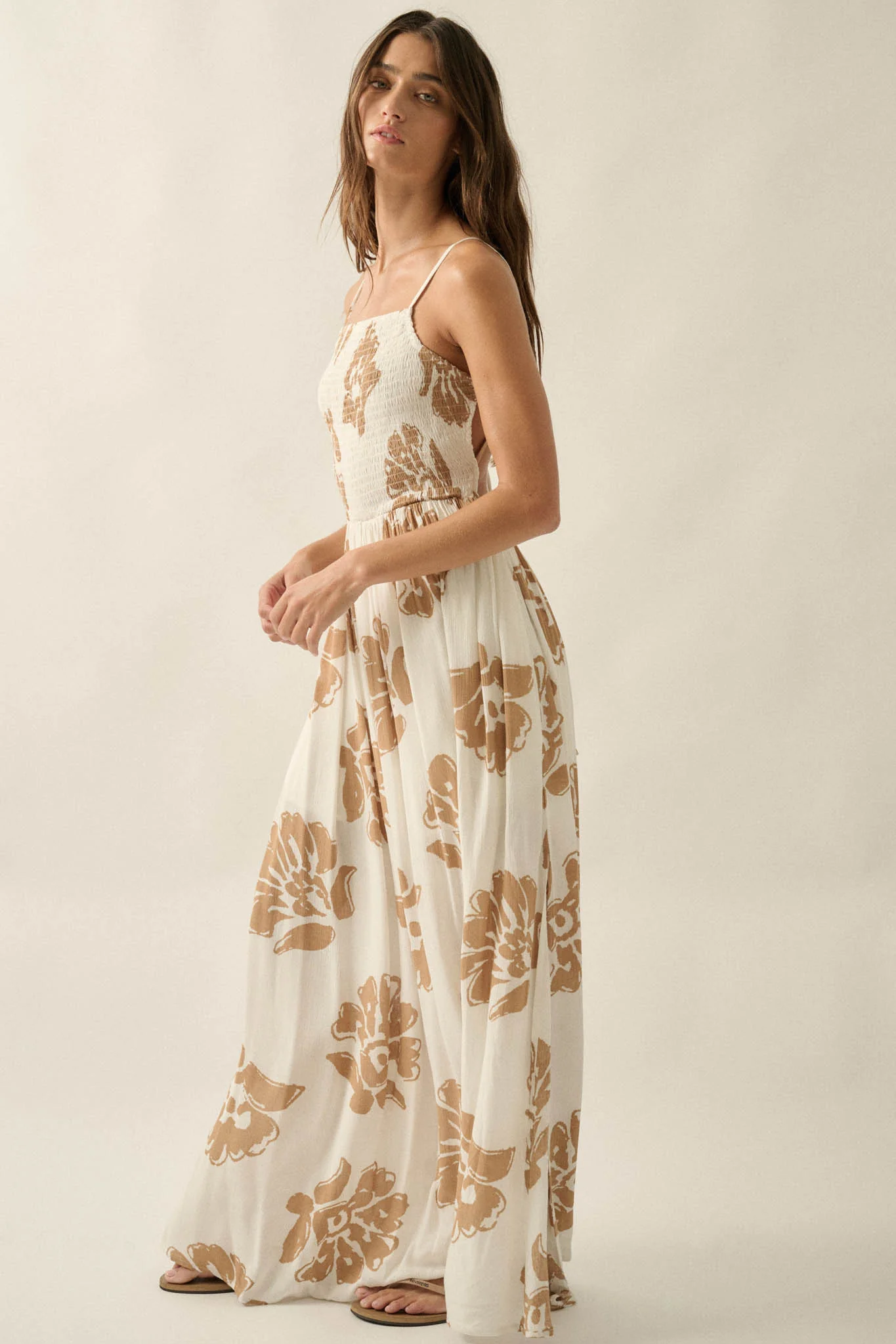 Magnolia Days Floral Smocked Open-Back Maxi Dress - Image 6