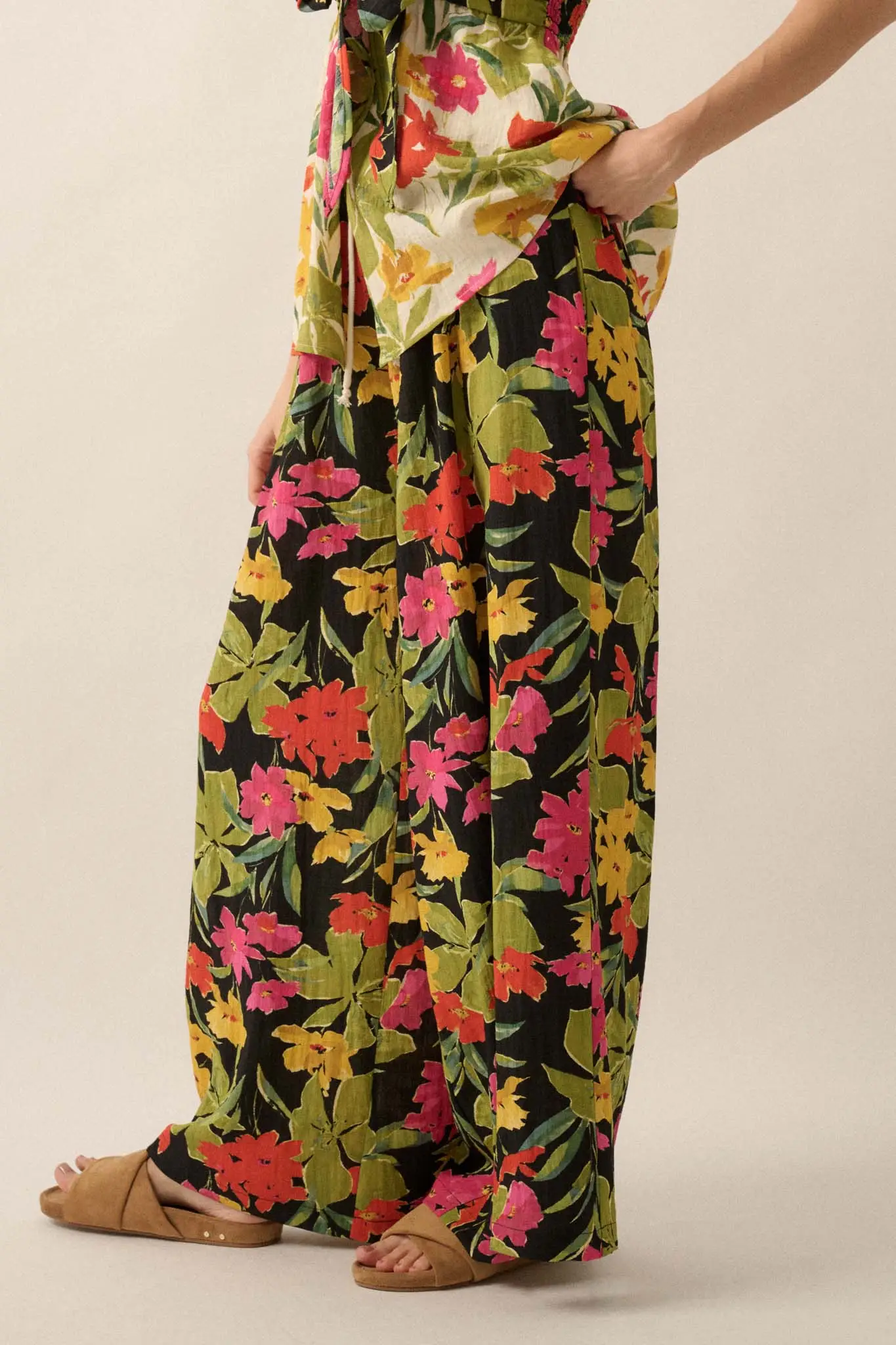 Mahalo Mood Tropical Floral Wide-Leg Pants - Image 14