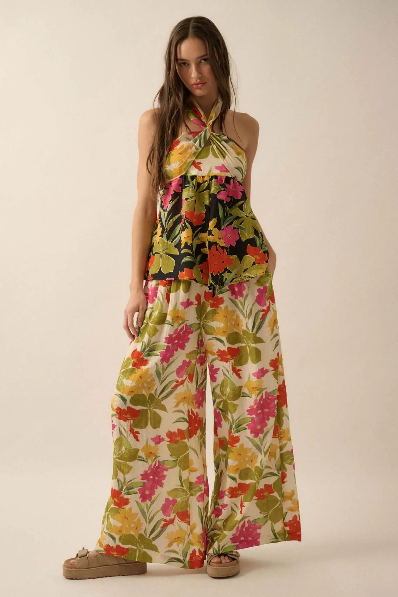 Mahalo Mood Tropical Floral Wide-Leg Pants - Image 6
