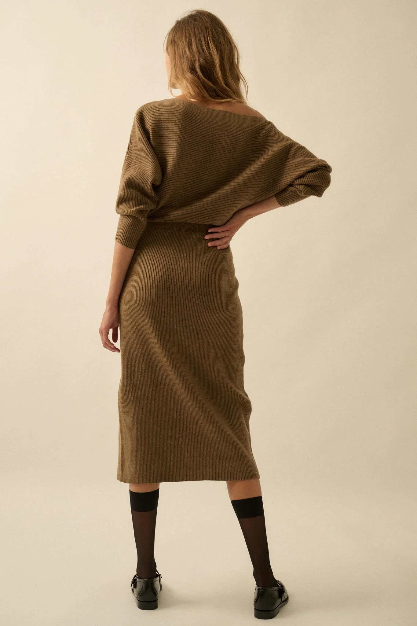 Make It Happen One-Shoulder Midi Sweater Dress - Image 6