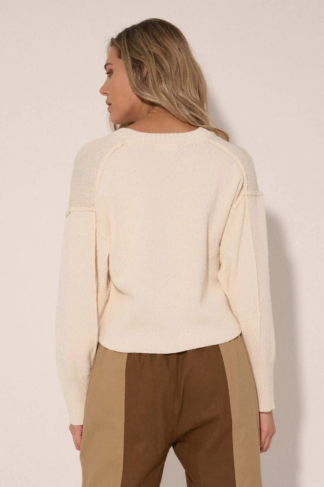 Make It Last Textured Exposed-Seam V-Neck Sweater - Image 12
