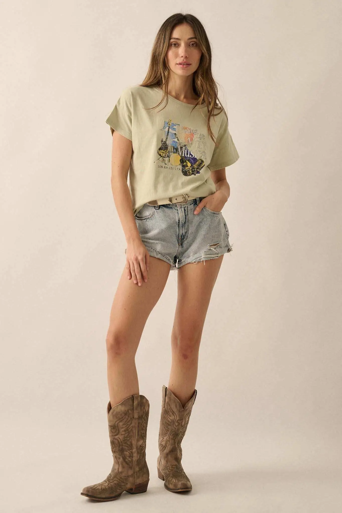 Making Life More Musical Vintage-Wash Graphic Tee - Image 2