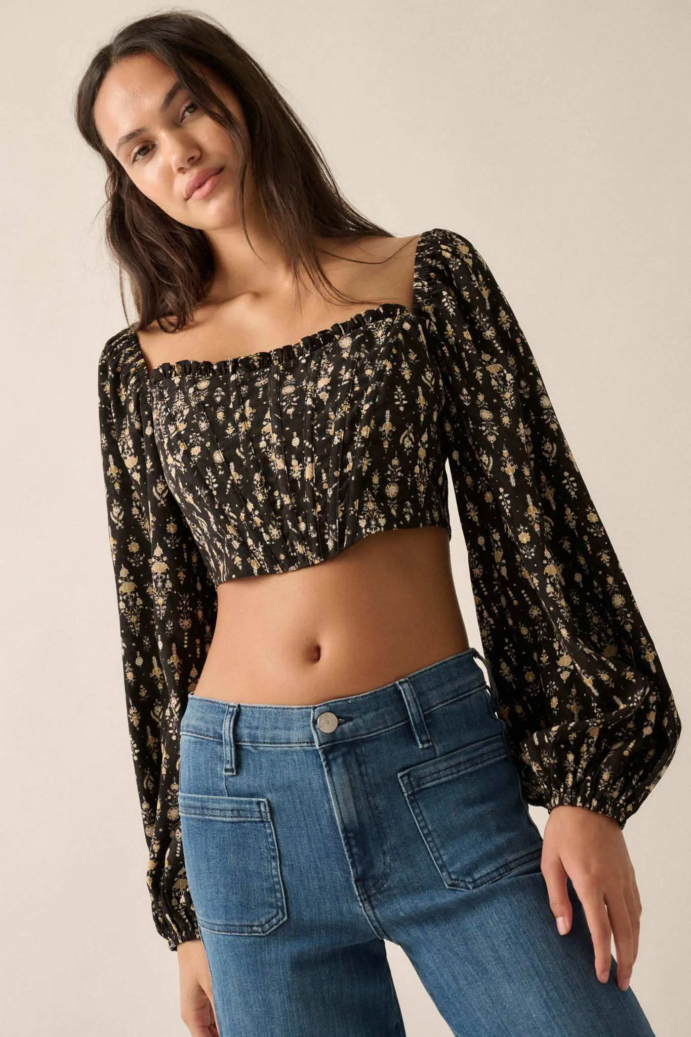 Making Magic Ornate Floral Corset Peasant Top - Image 10