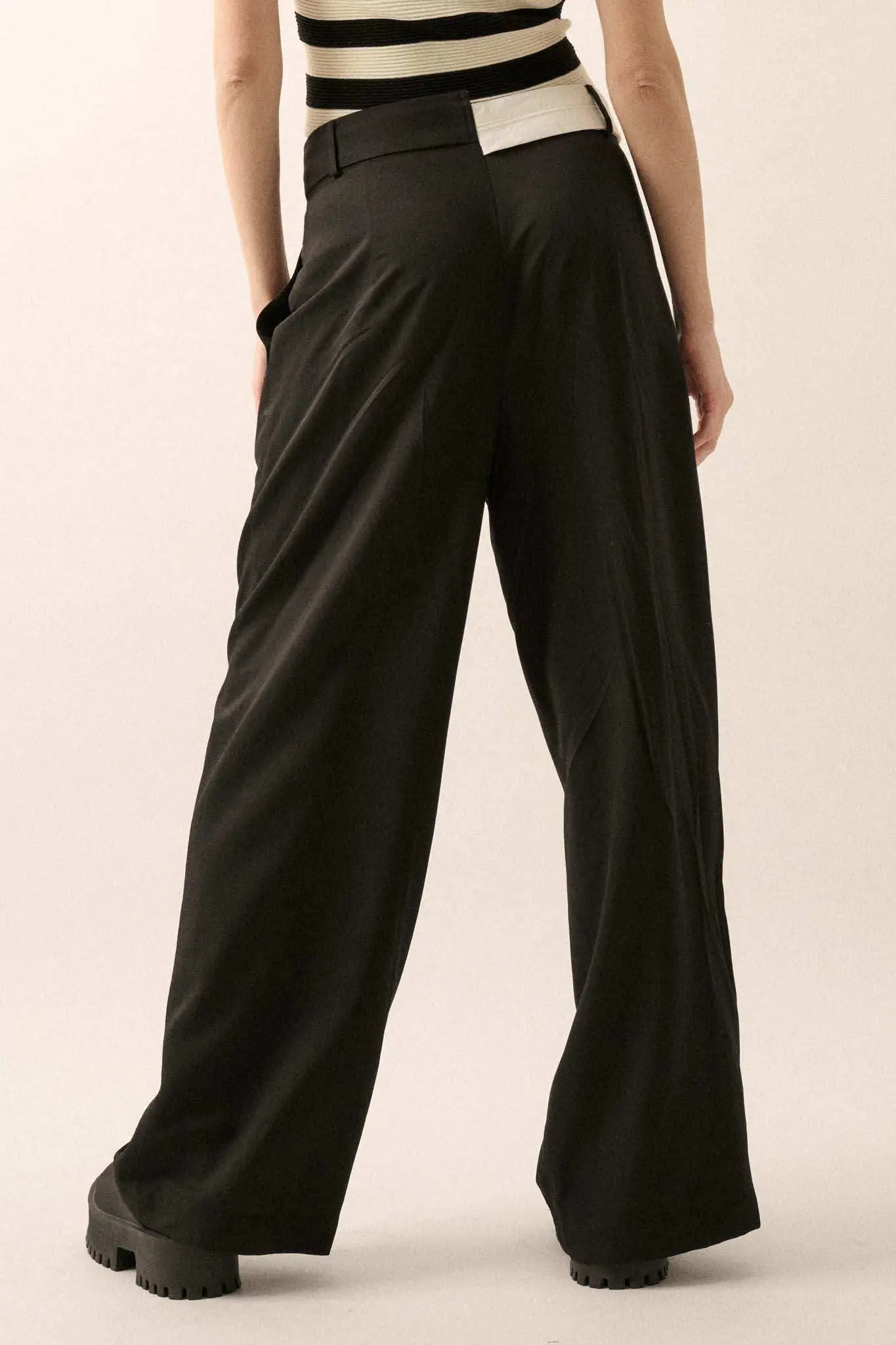 Making Strides Asymmetrical-Waist Pleated Pants - Image 12