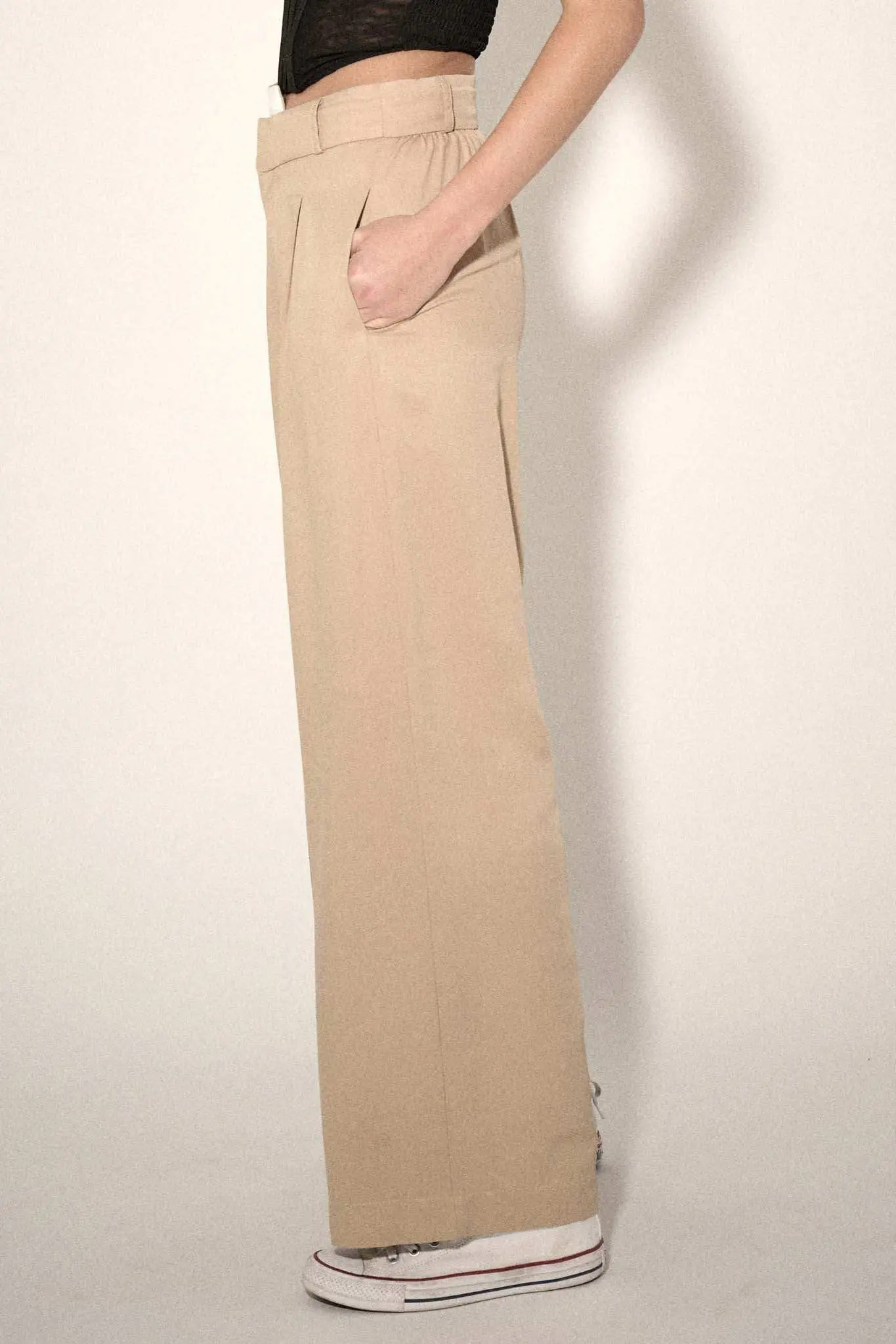 Making Strides Asymmetrical-Waist Pleated Pants - Image 5