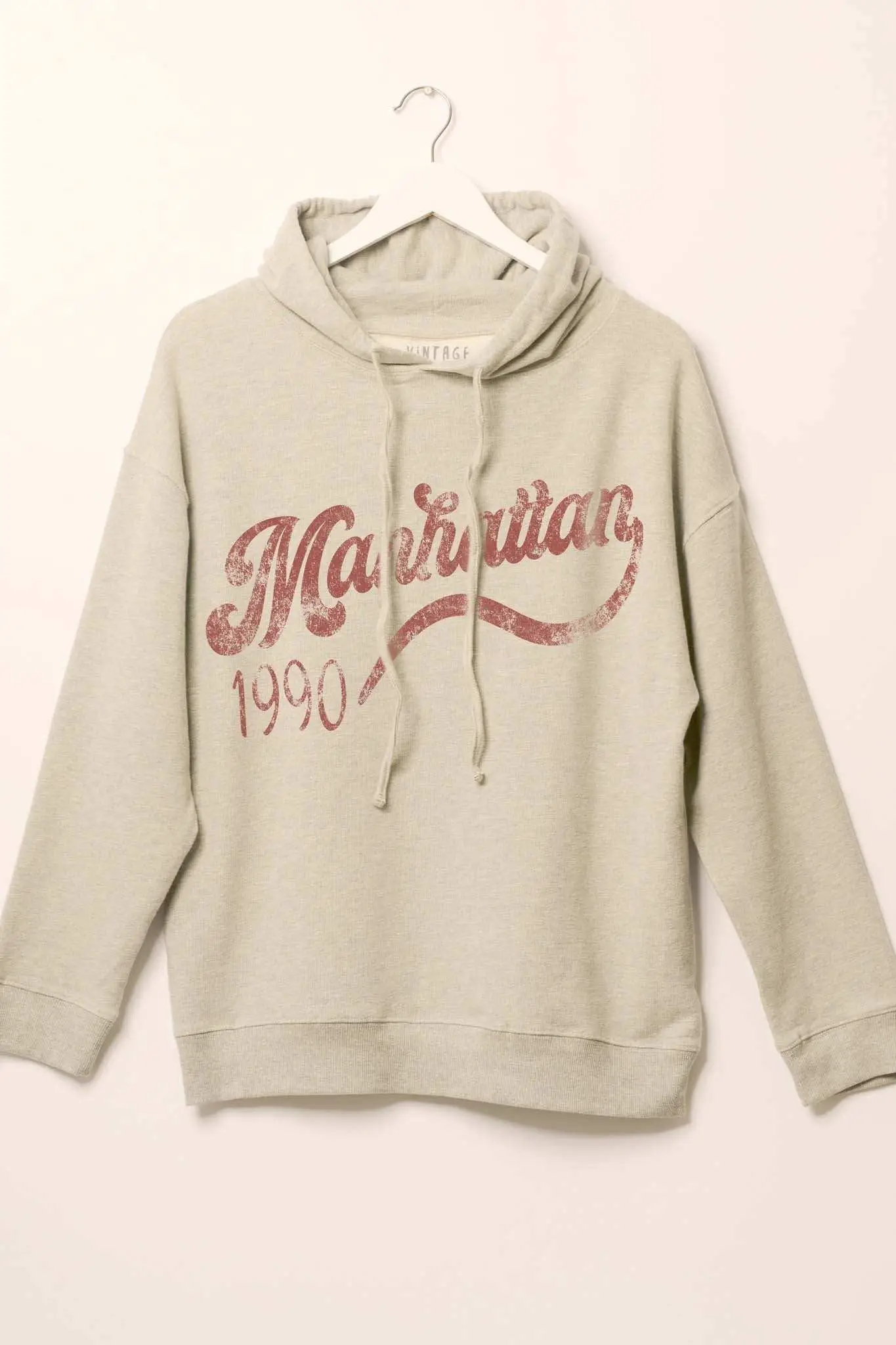 Manhattan 1990 Vintage-Print Graphic Hoodie - Image 3