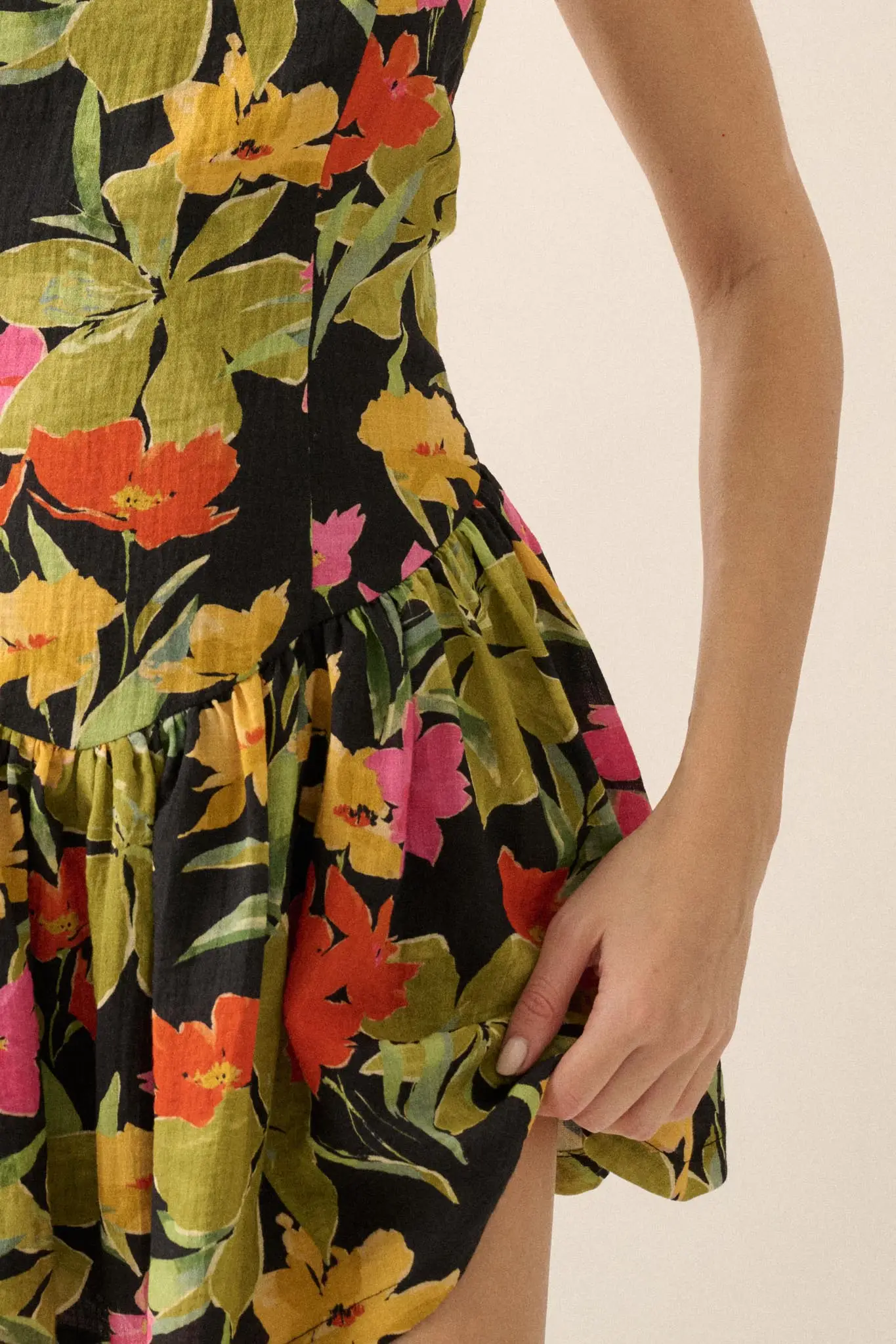 Maui Magic Tropical Floral Halter Mini Dress - Image 8