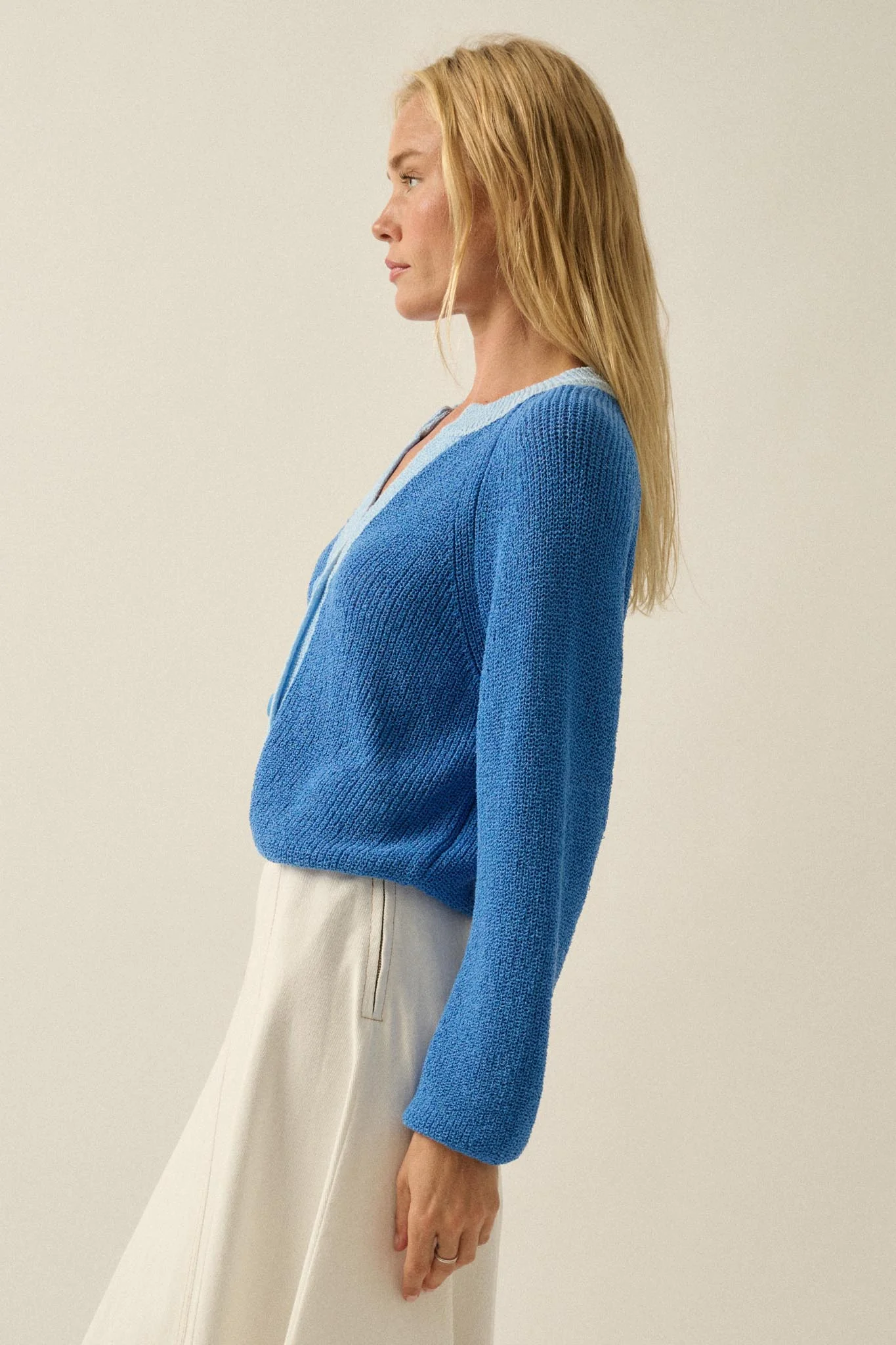 Meant to Be Contrast Knit Cropped Cardigan - Image 17