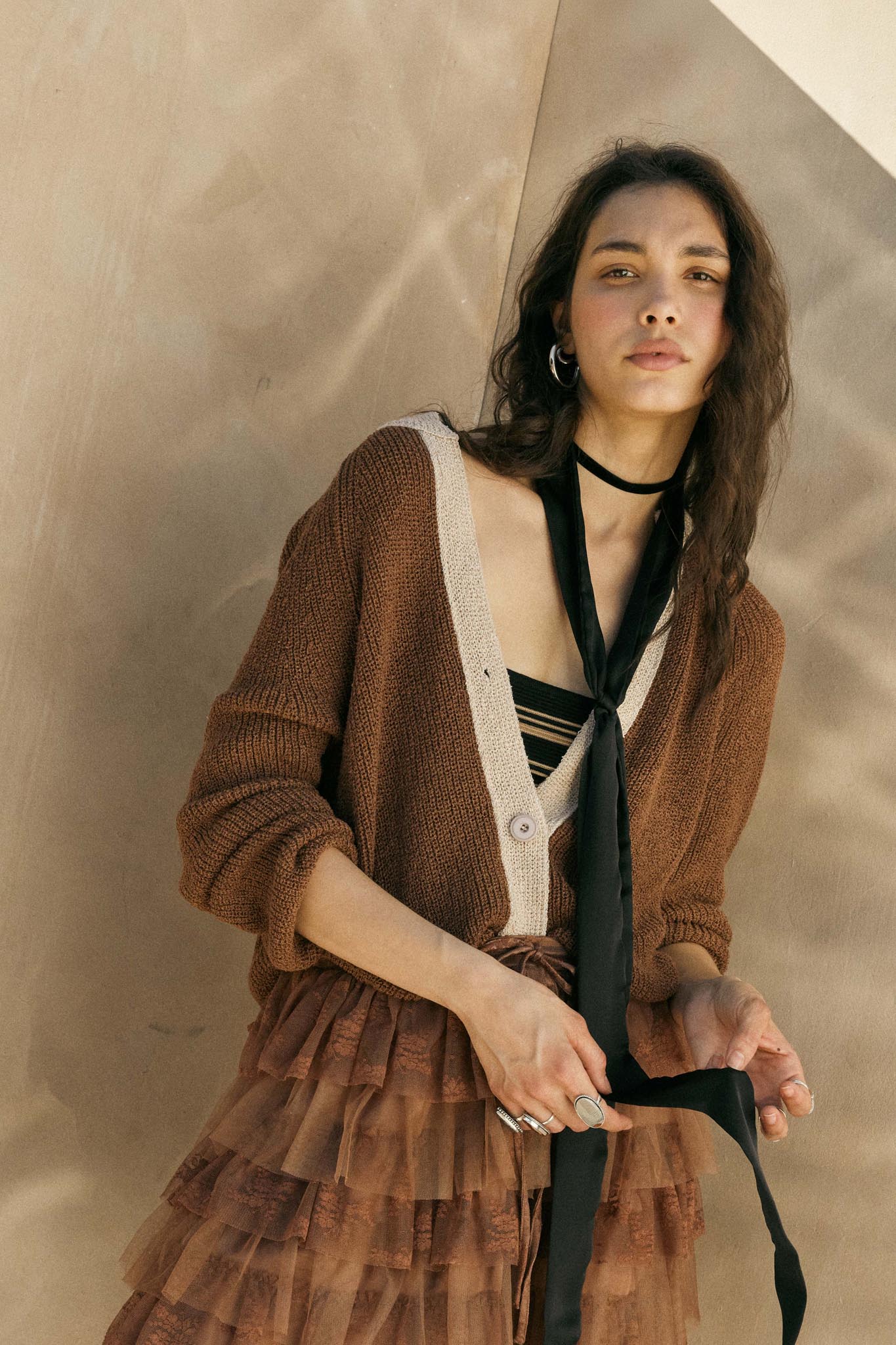 Meant to Be Contrast Knit Cropped Cardigan - Image 25