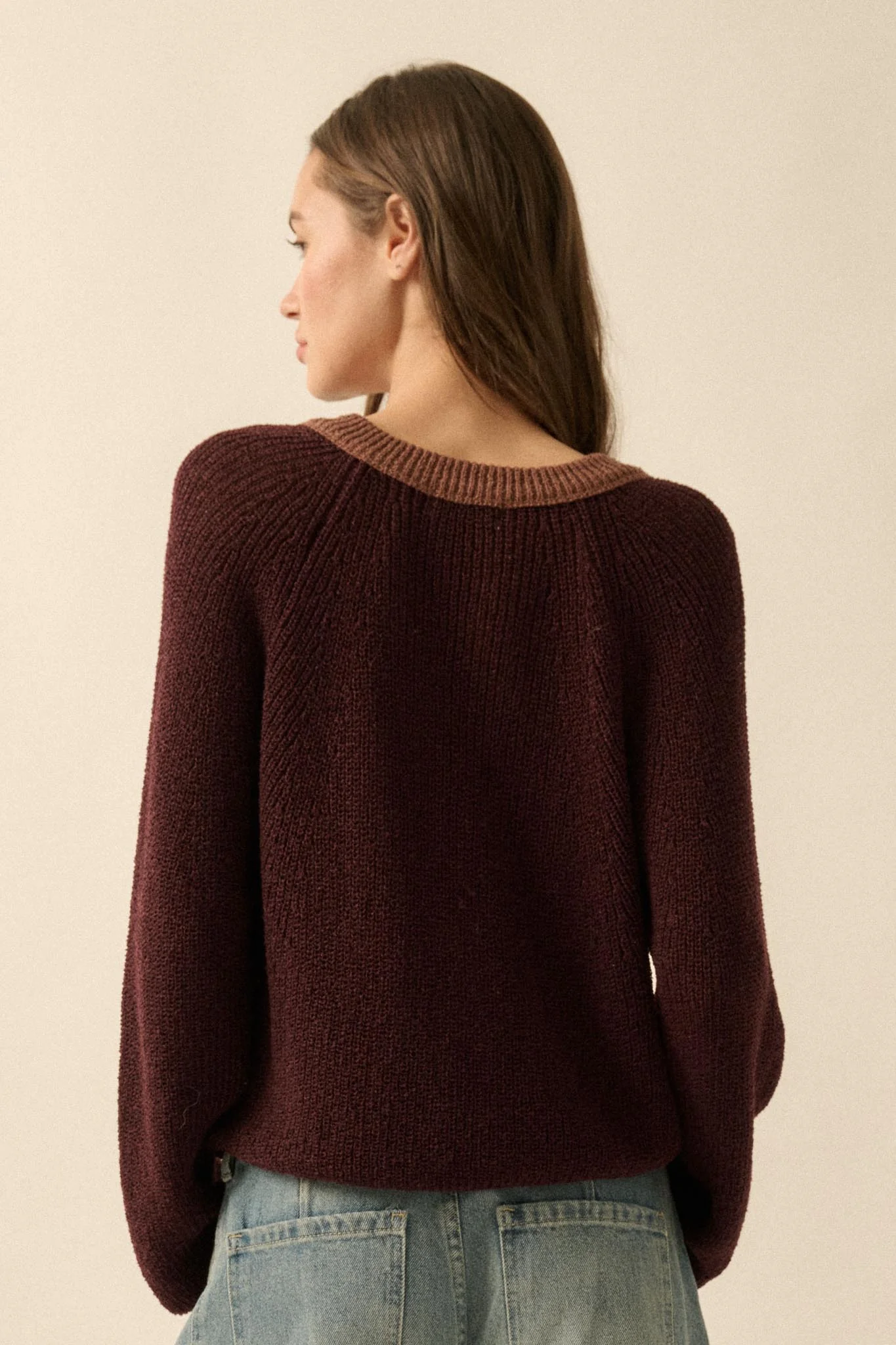 Meant to Be Contrast Knit Cropped Cardigan - Image 39