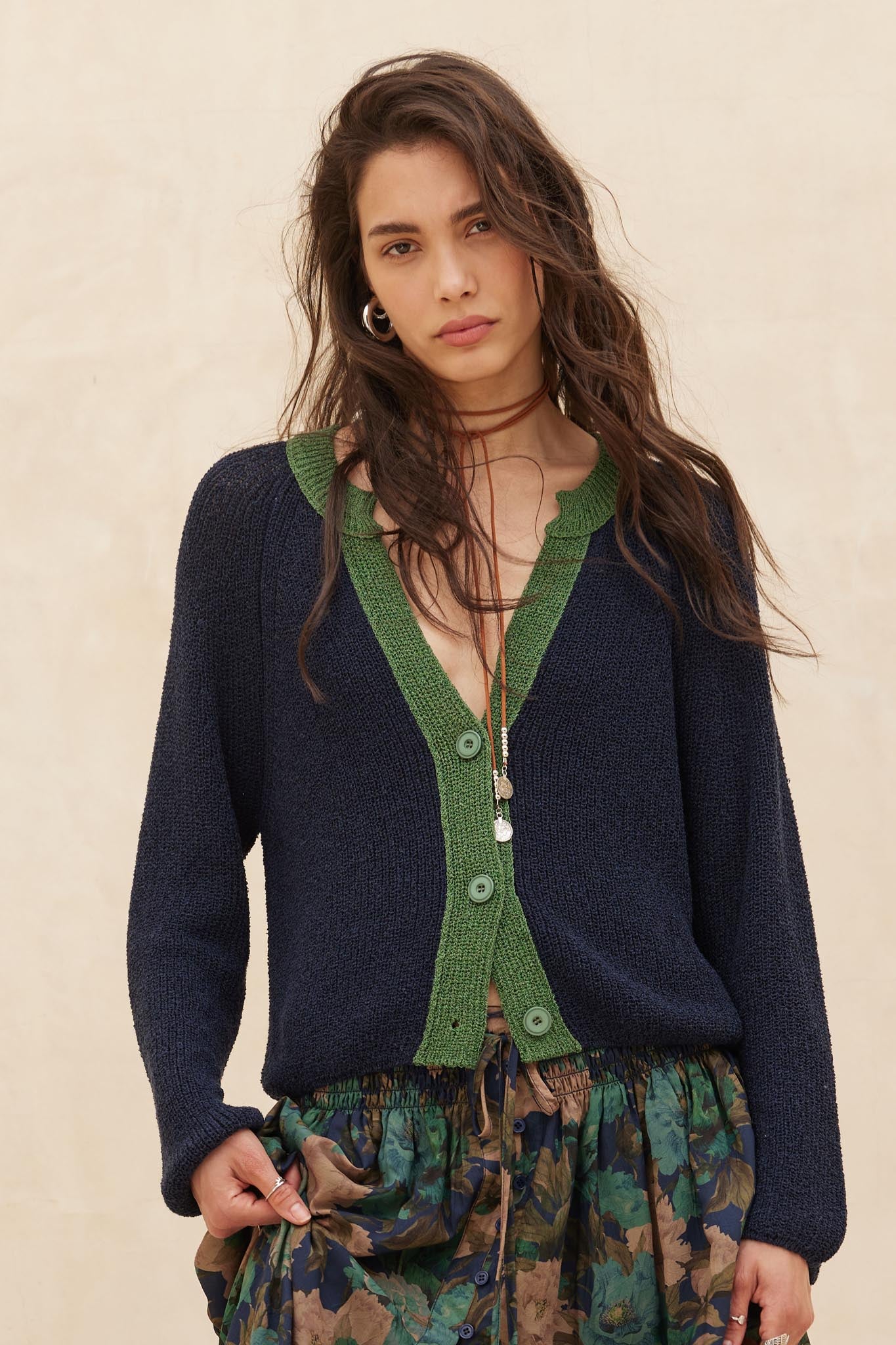 Meant to Be Contrast Knit Cropped Cardigan - Image 40