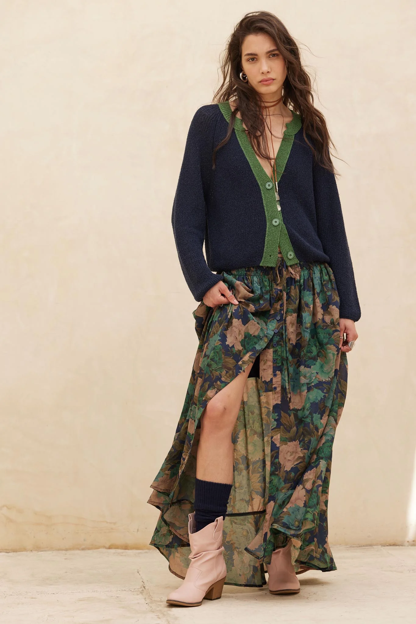 Meant to Be Contrast Knit Cropped Cardigan - Image 42