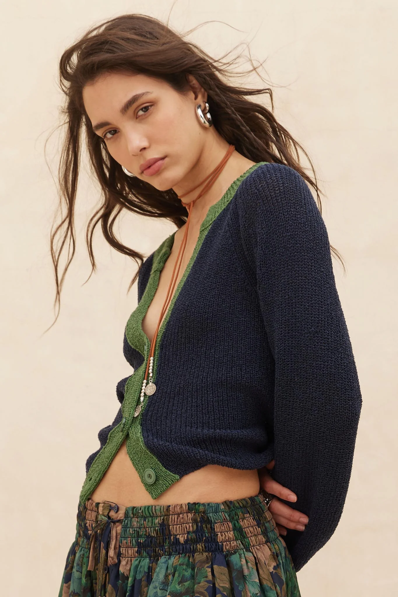 Meant to Be Contrast Knit Cropped Cardigan - Image 45