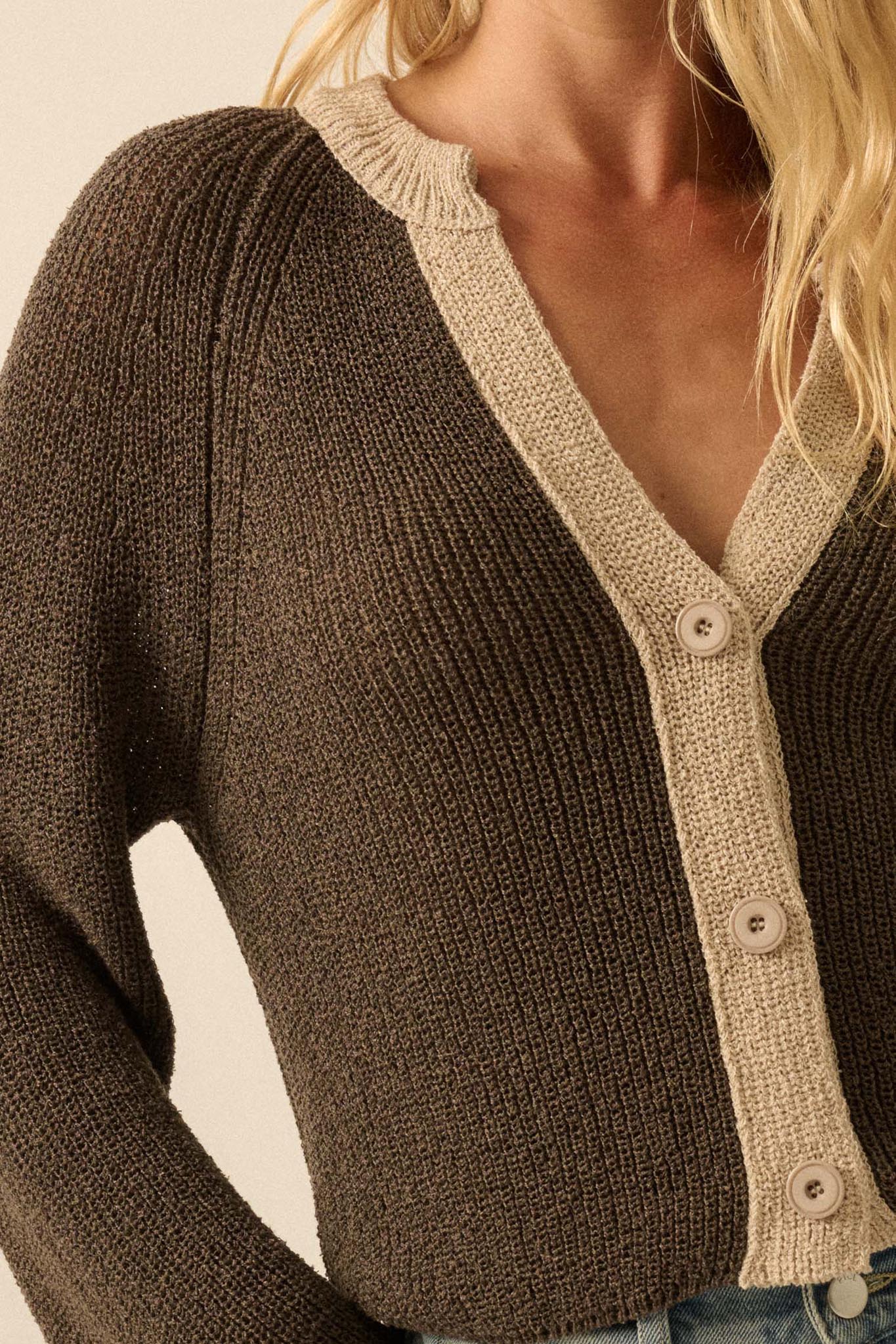 Meant to Be Contrast Knit Cropped Cardigan - Image 47