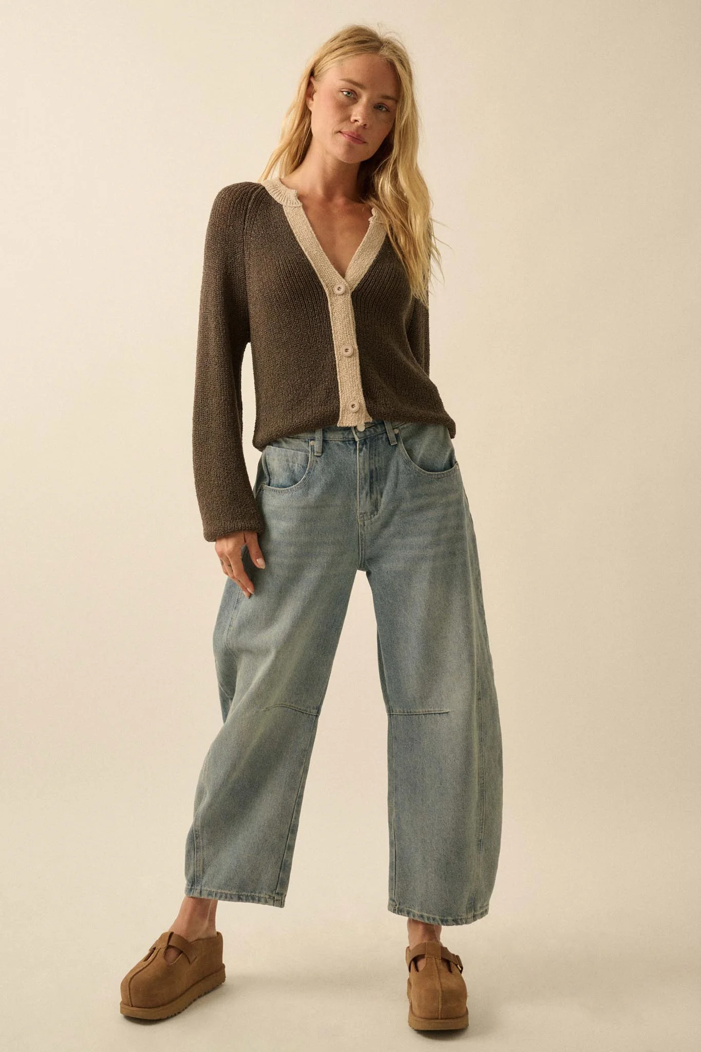 Meant to Be Contrast Knit Cropped Cardigan - Image 48
