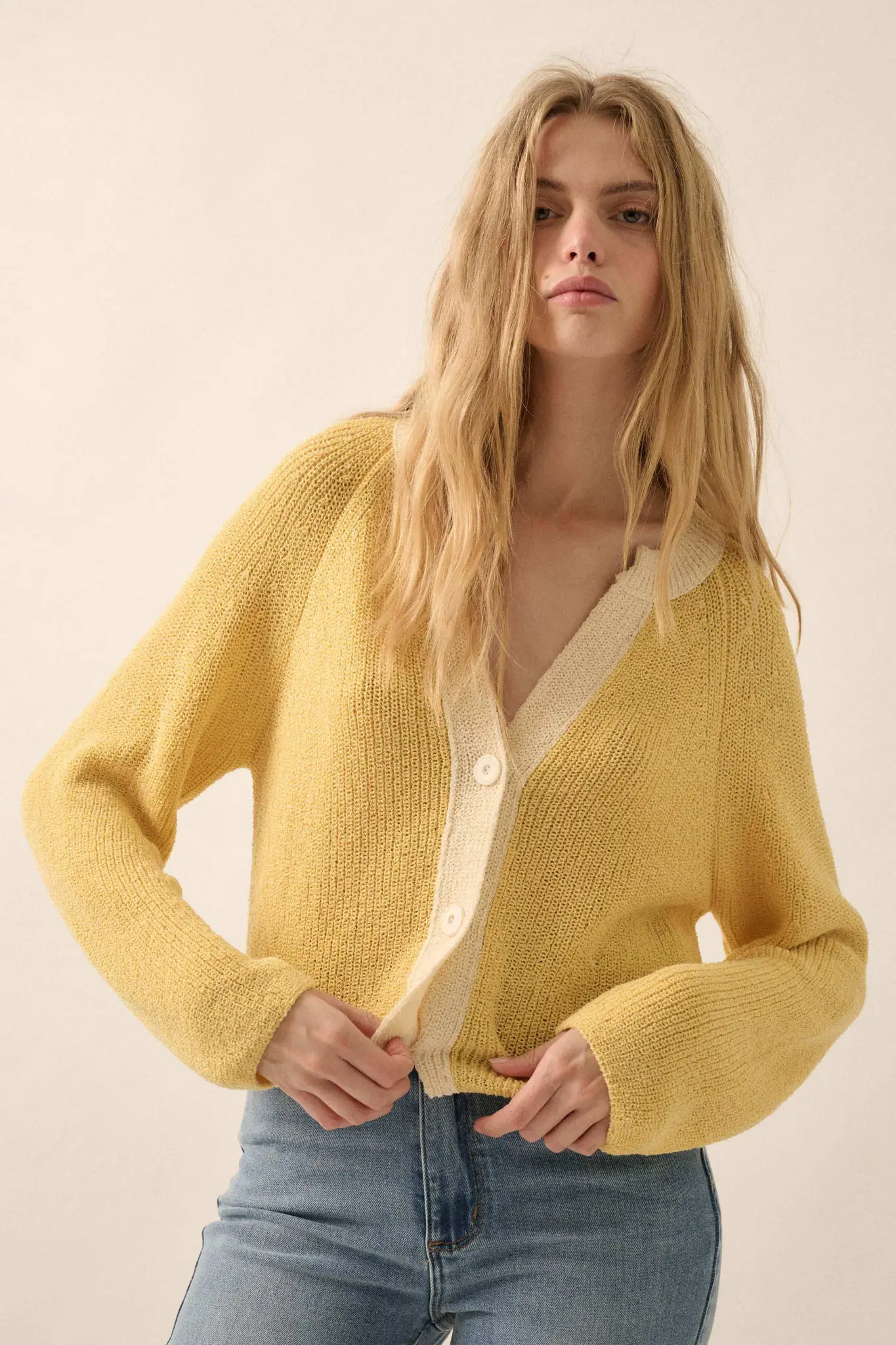 Meant to Be Contrast Knit Cropped Cardigan - Image 58