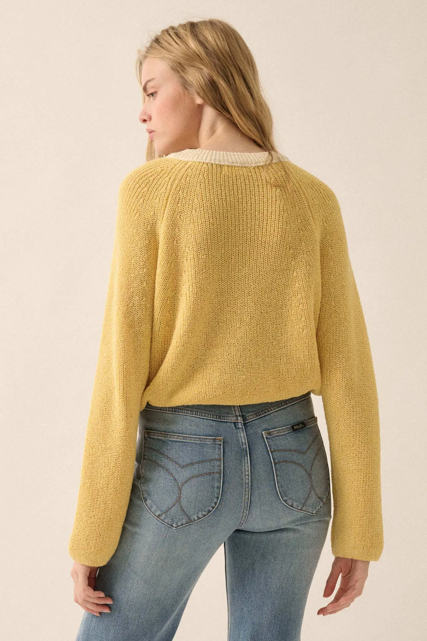 Meant to Be Contrast Knit Cropped Cardigan - Image 60