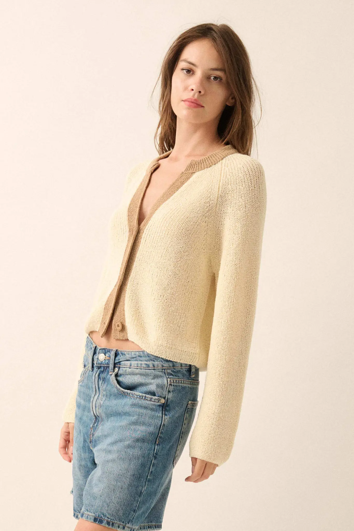 Meant to Be Contrast Knit Cropped Cardigan - Image 65