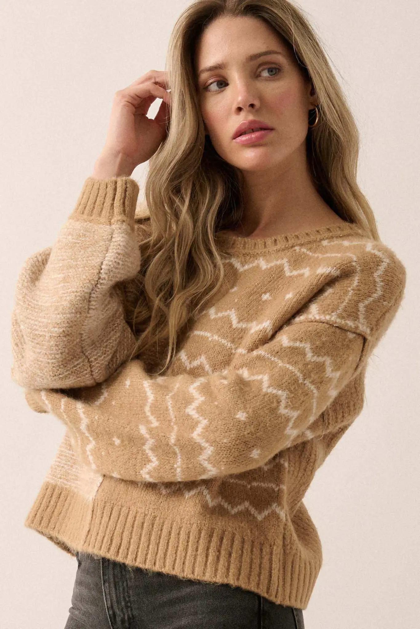 Meet Me Halfway Colorblock Geometric Sweater - Image 11