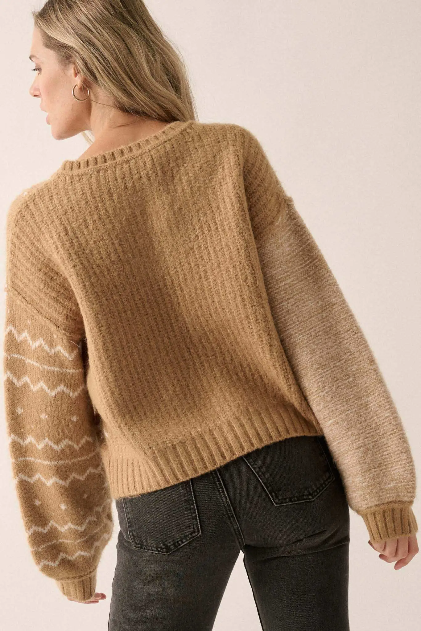Meet Me Halfway Colorblock Geometric Sweater - Image 12